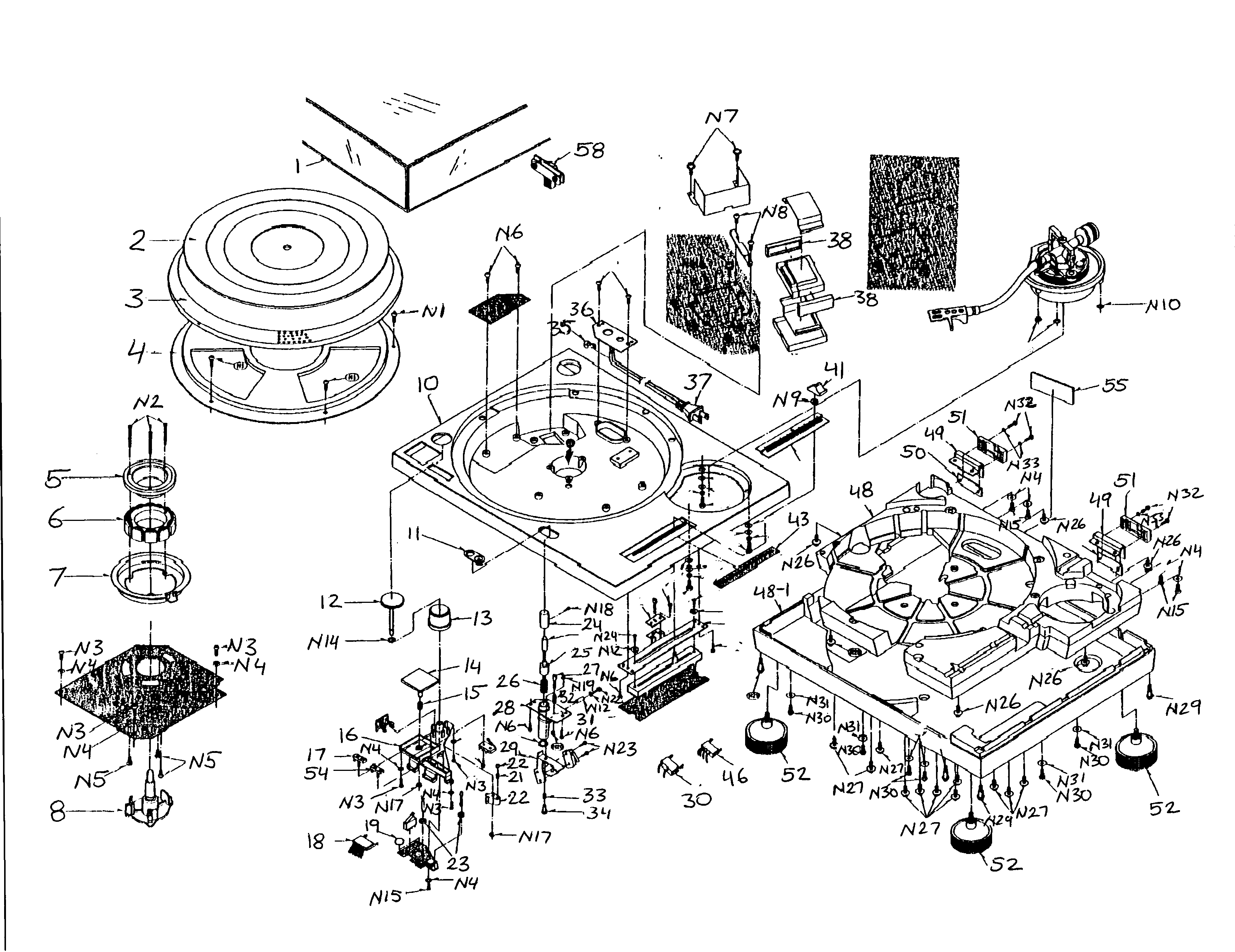 Technics SL-1200MK2PK cabinet diagram