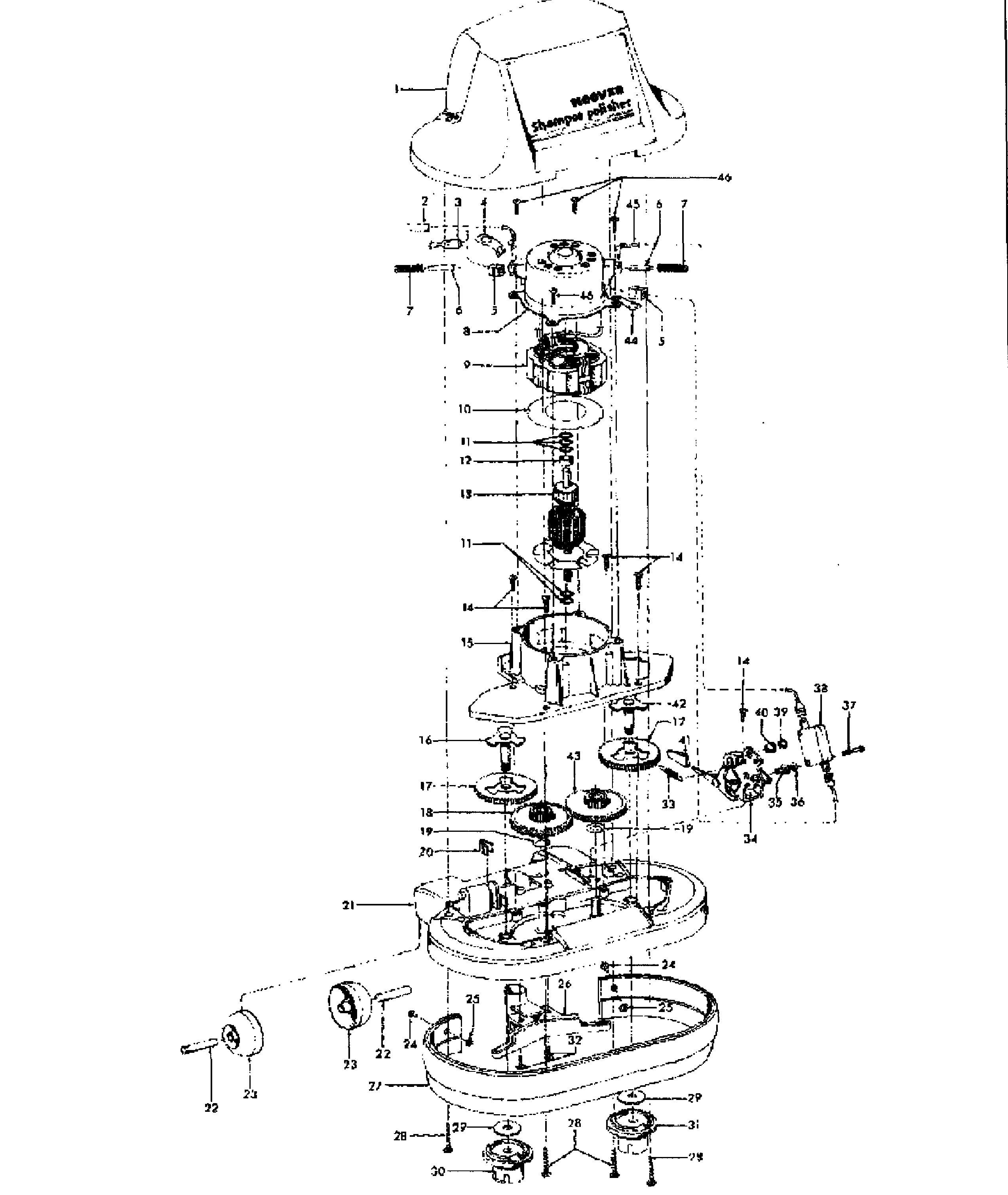 Hoover F4300 motor assy diagram
