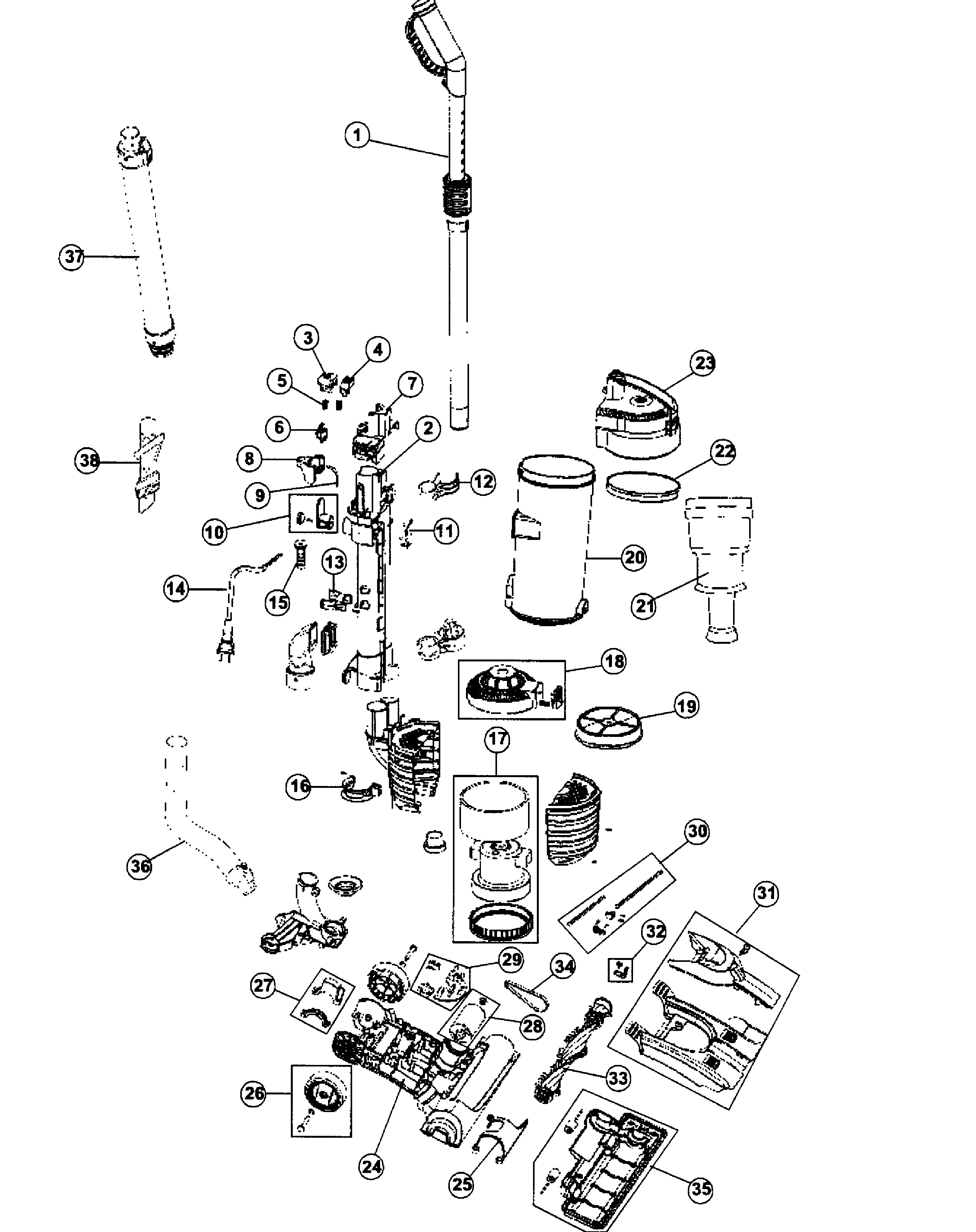 Hoover UH70400 vacuum diagram