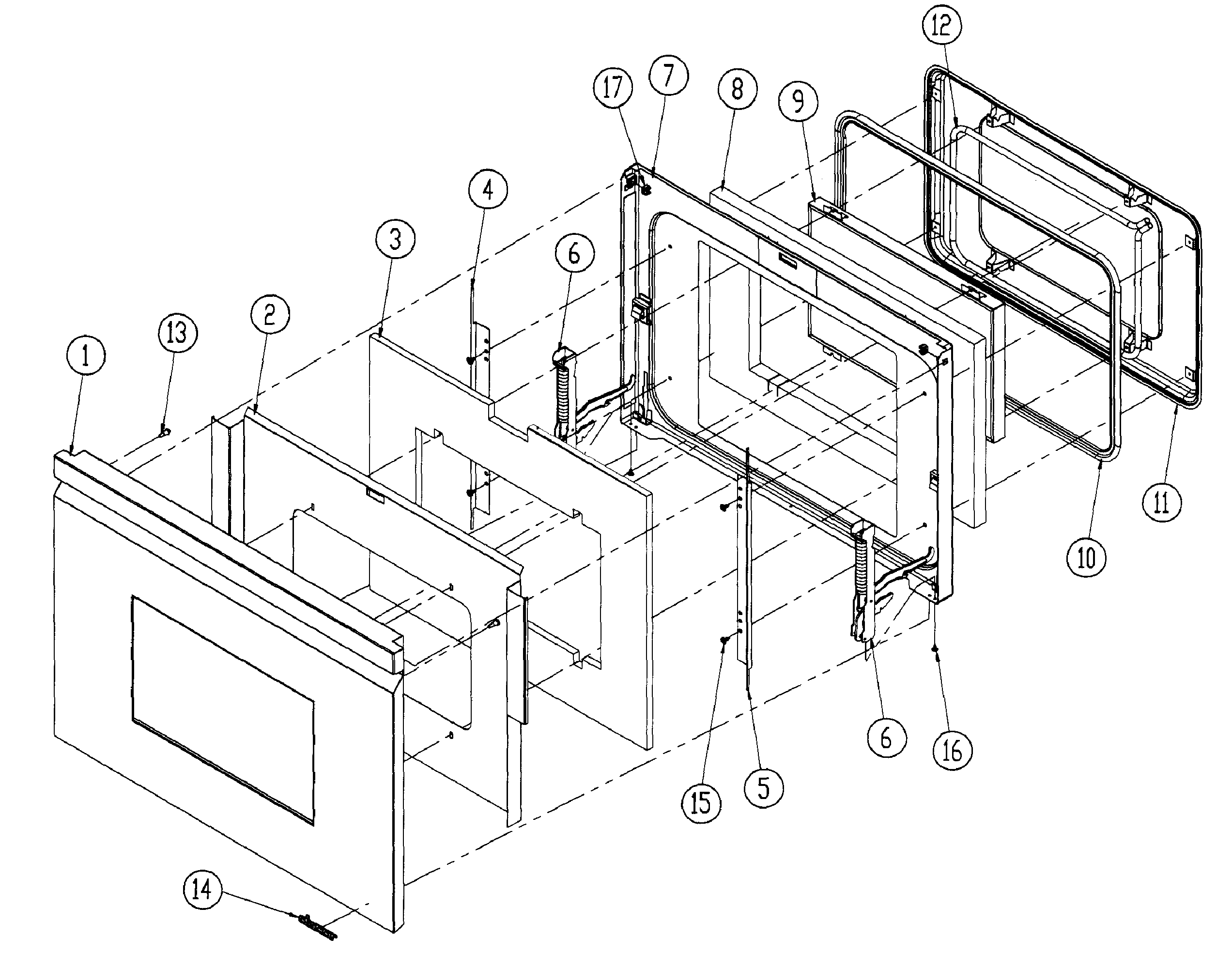 Dacor DO230 door assy diagram