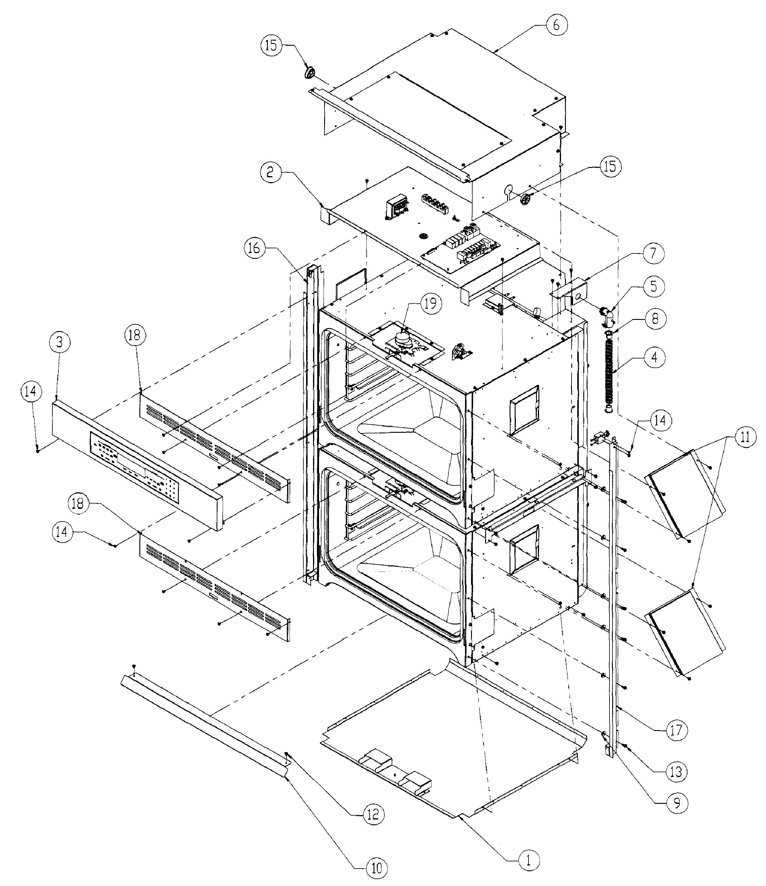 Dacor DO230 cabinet 1 diagram