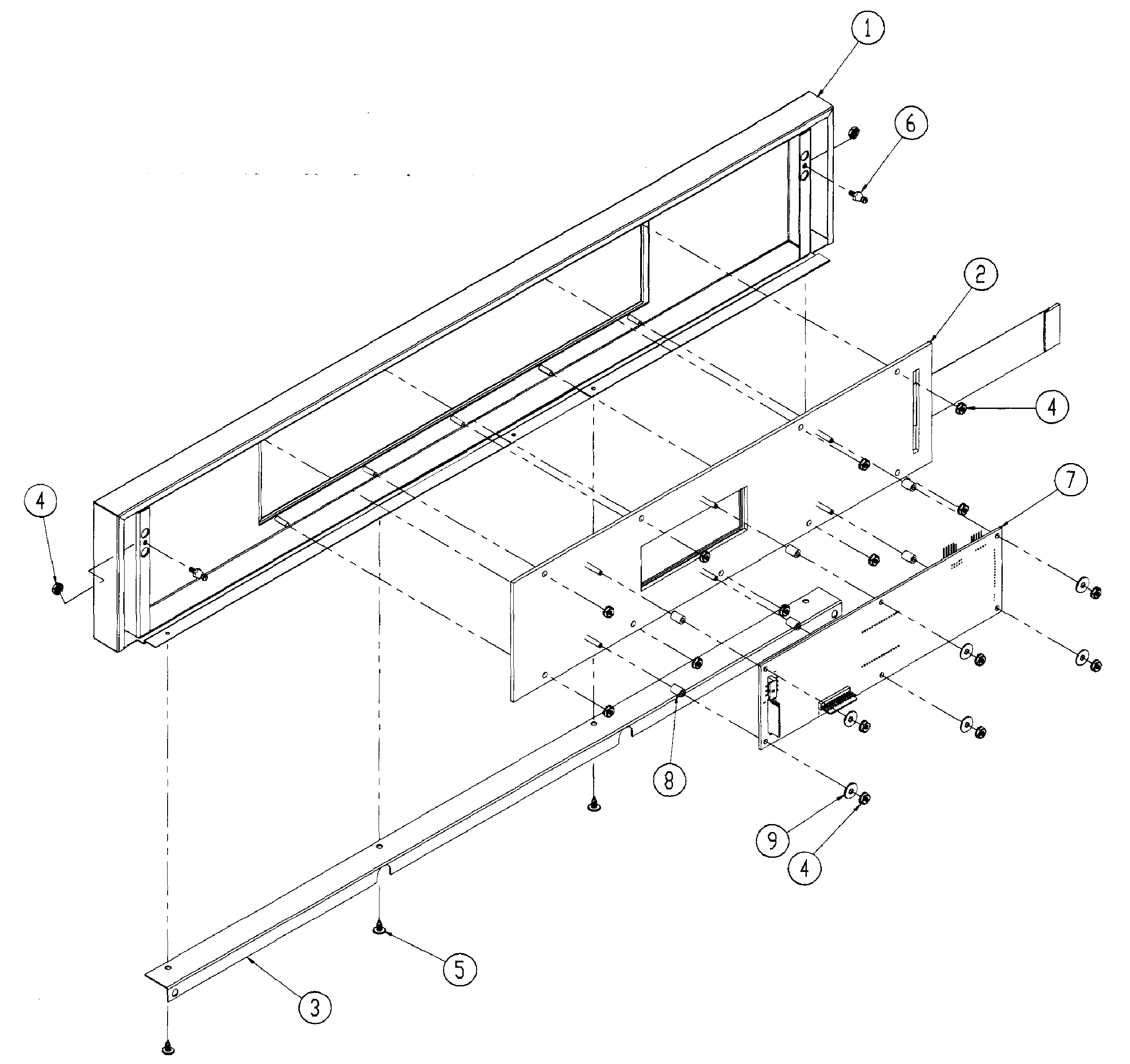 Dacor DO230 bezel assy diagram