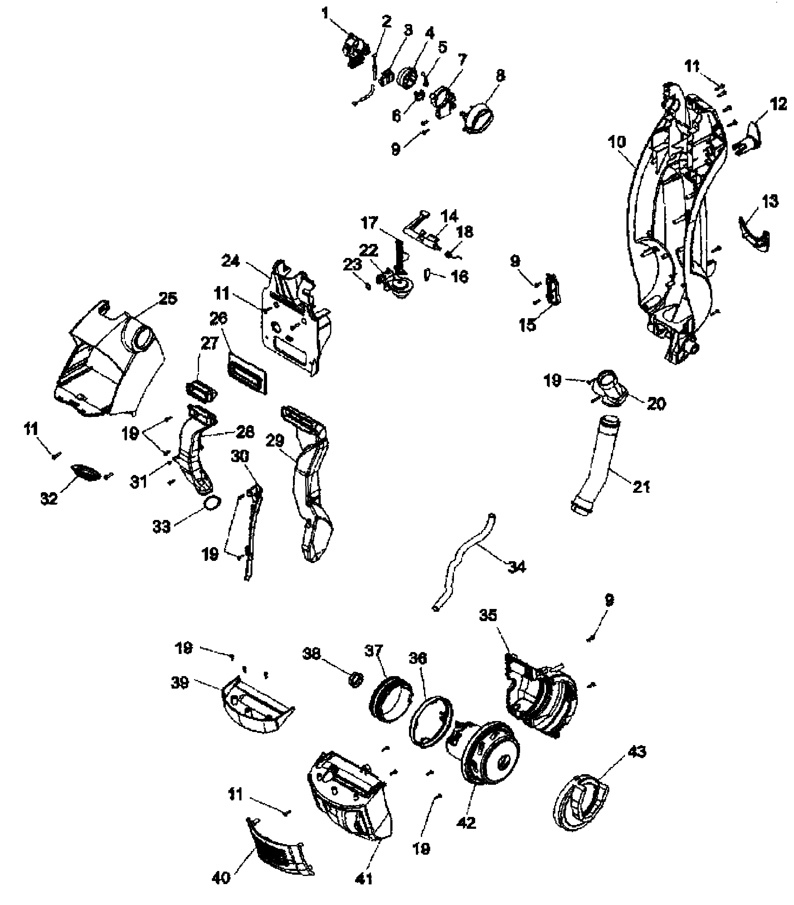 Hoover FH40000 main body diagram
