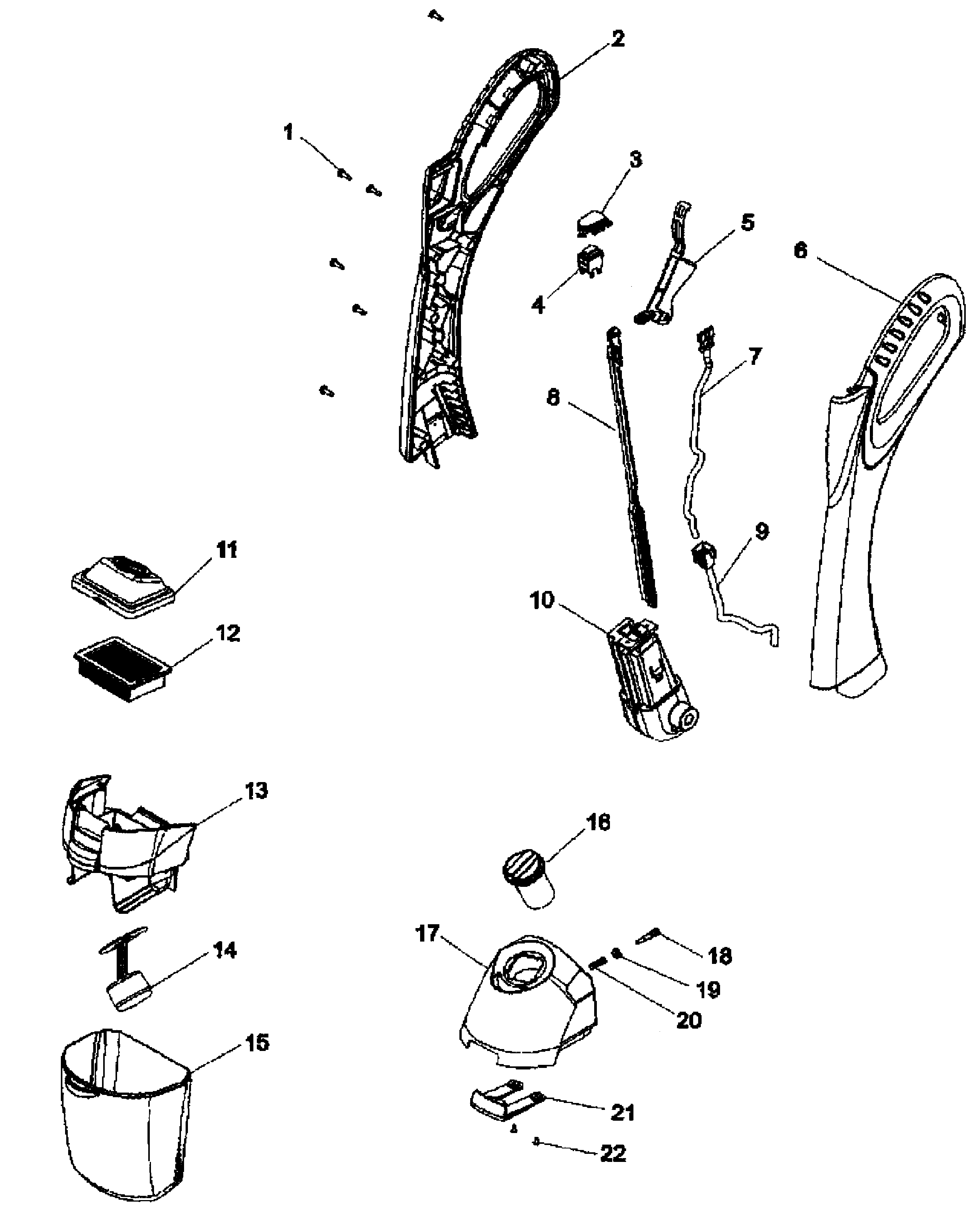 Hoover FH40000 handle assy diagram