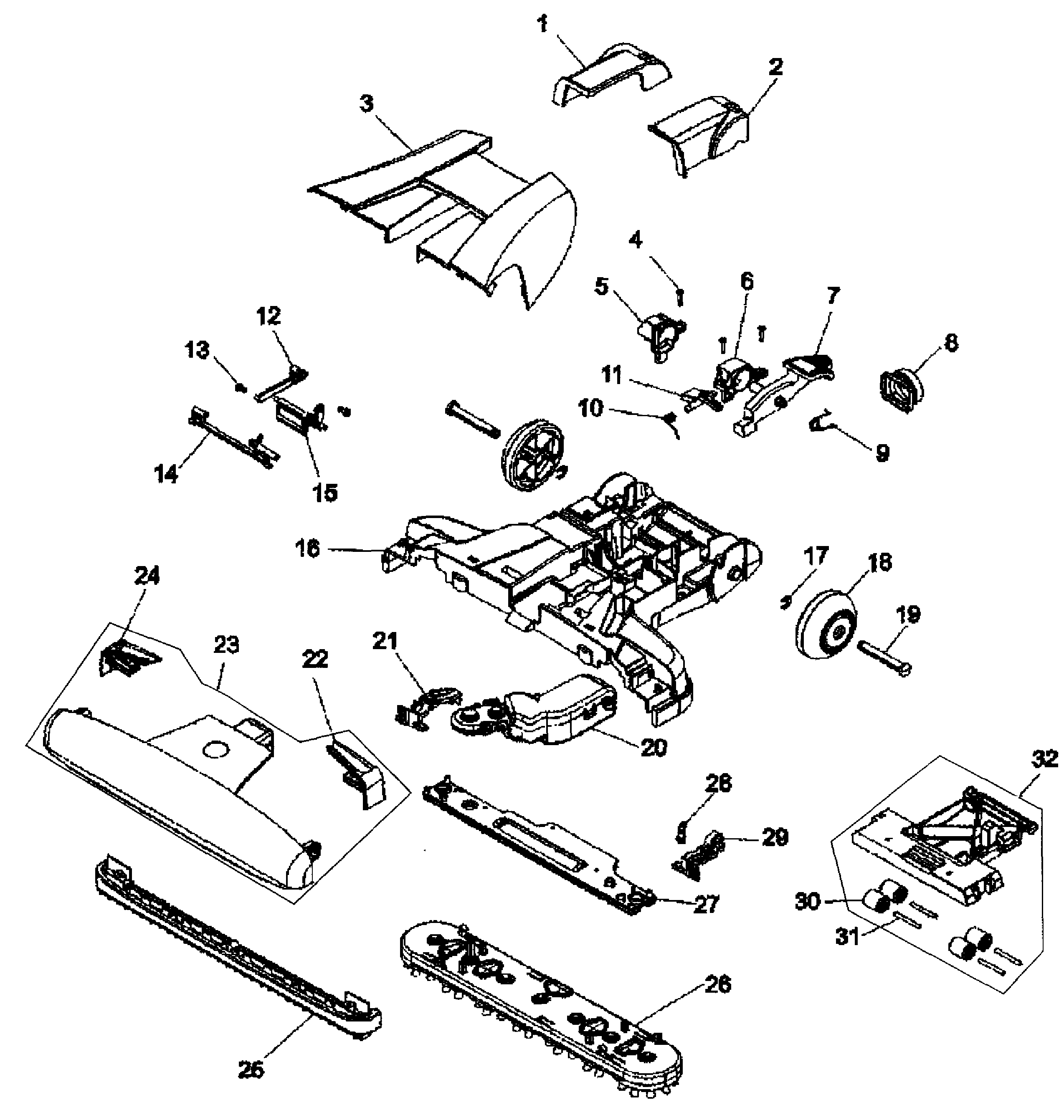 Hoover FH40000 base assy diagram