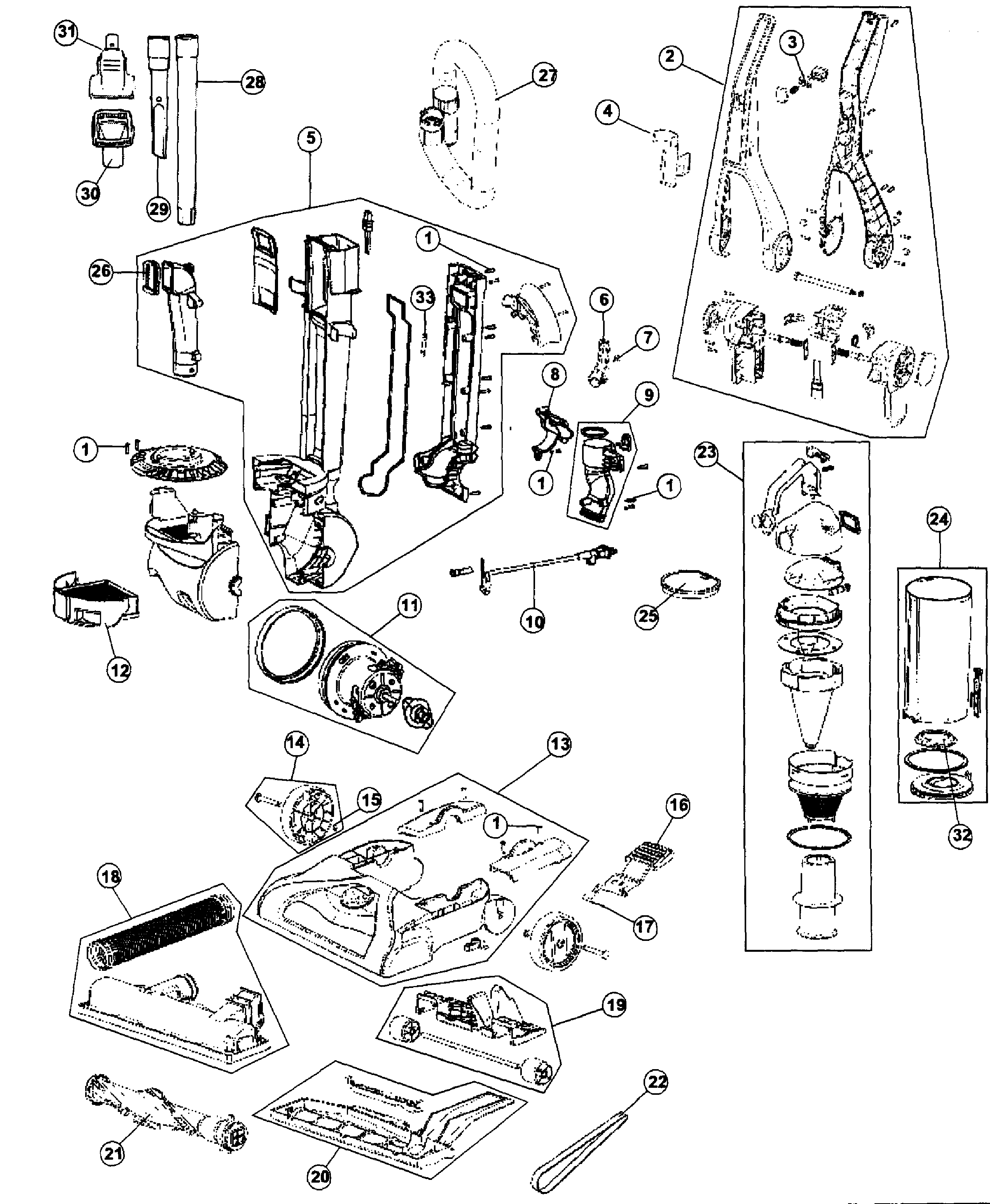 Hoover UH70115 vacuum diagram
