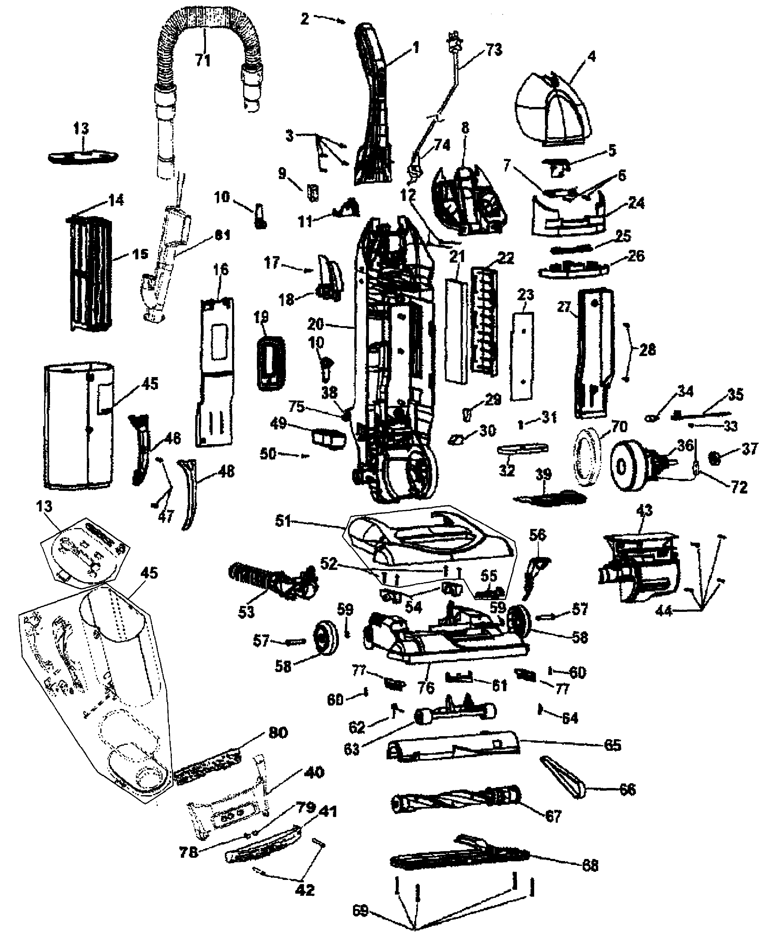 Hoover U5786-900 vacuum diagram