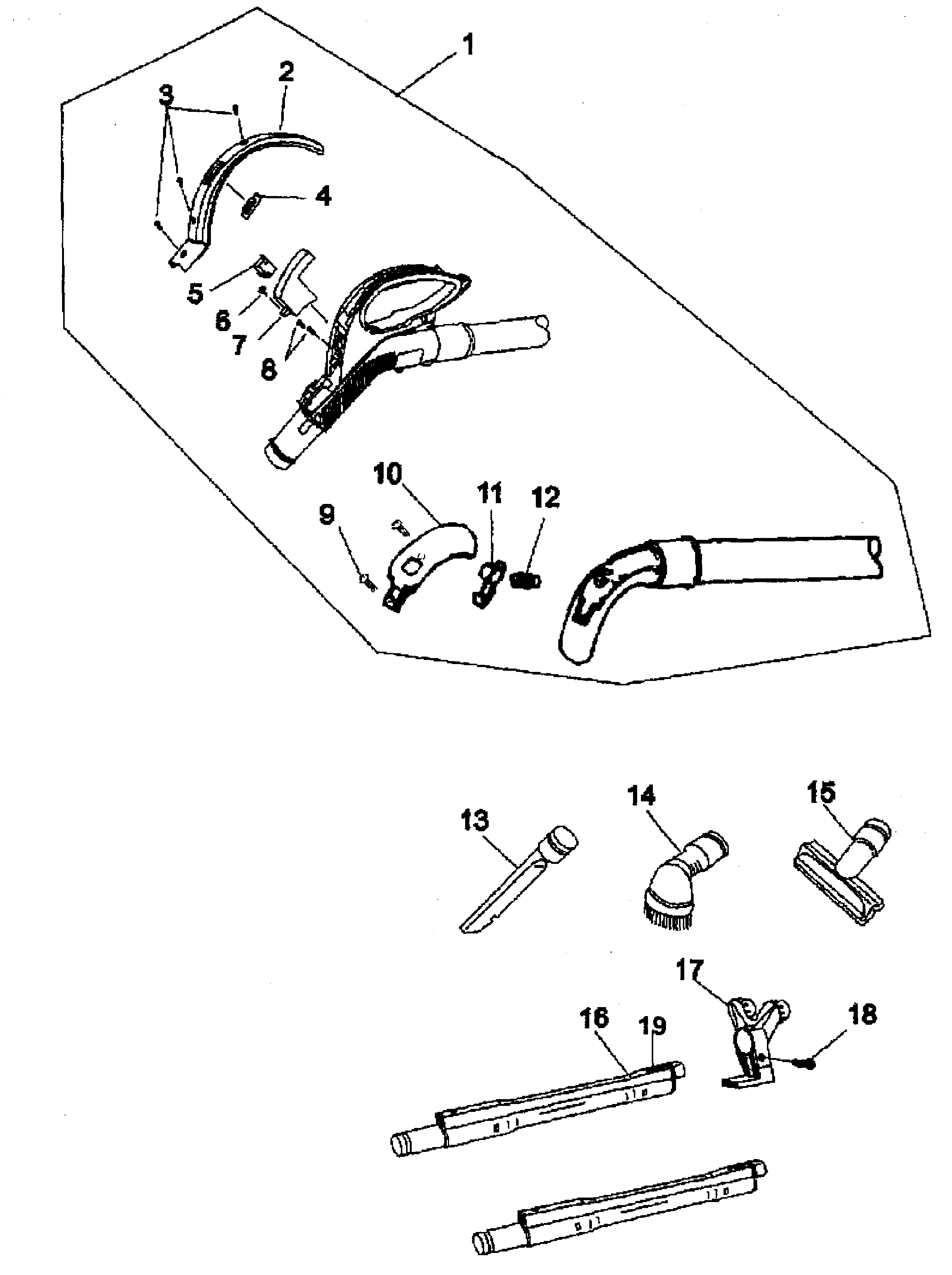 Hoover S3591 hose assy diagram