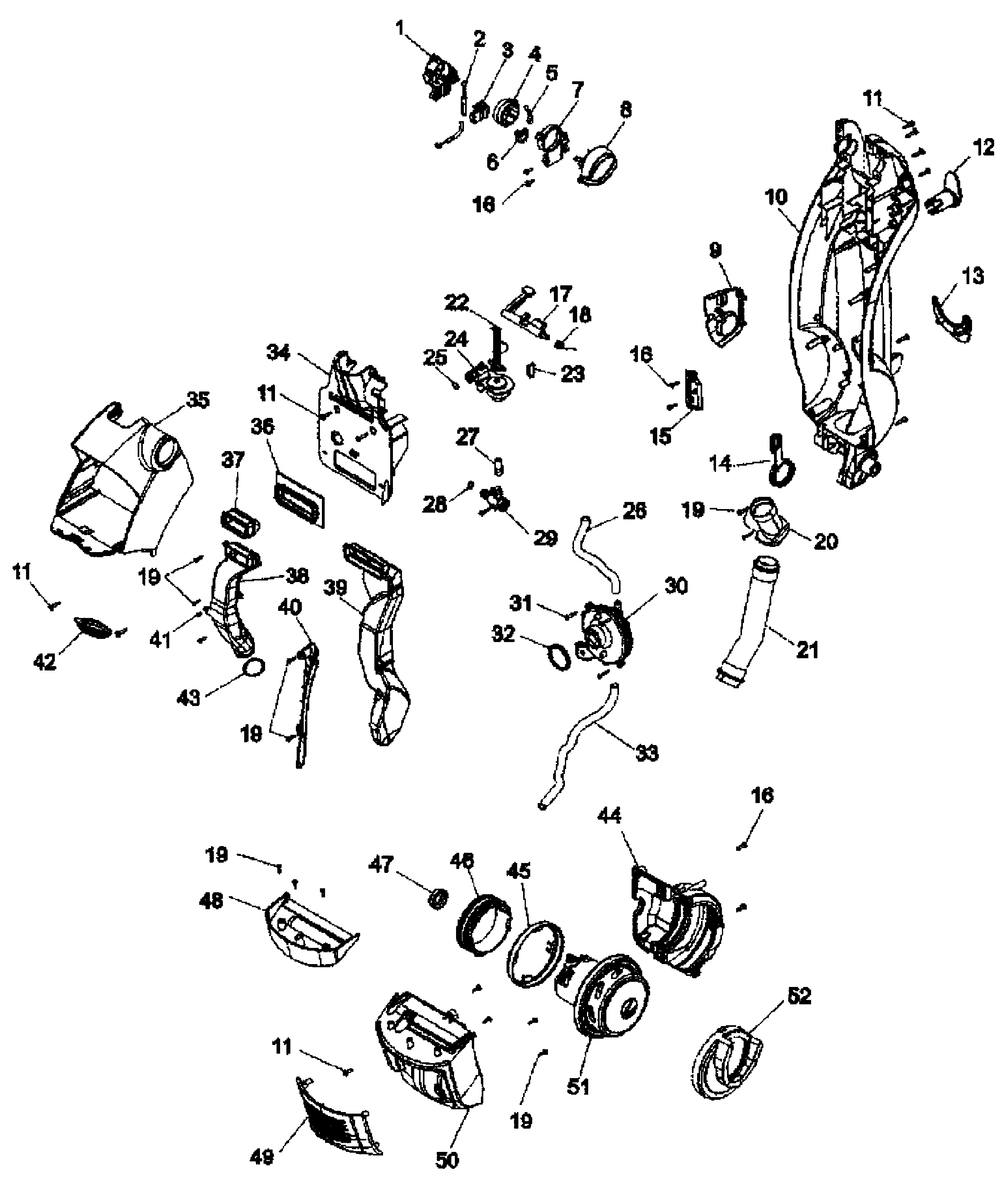 Hoover H3050 main body diagram