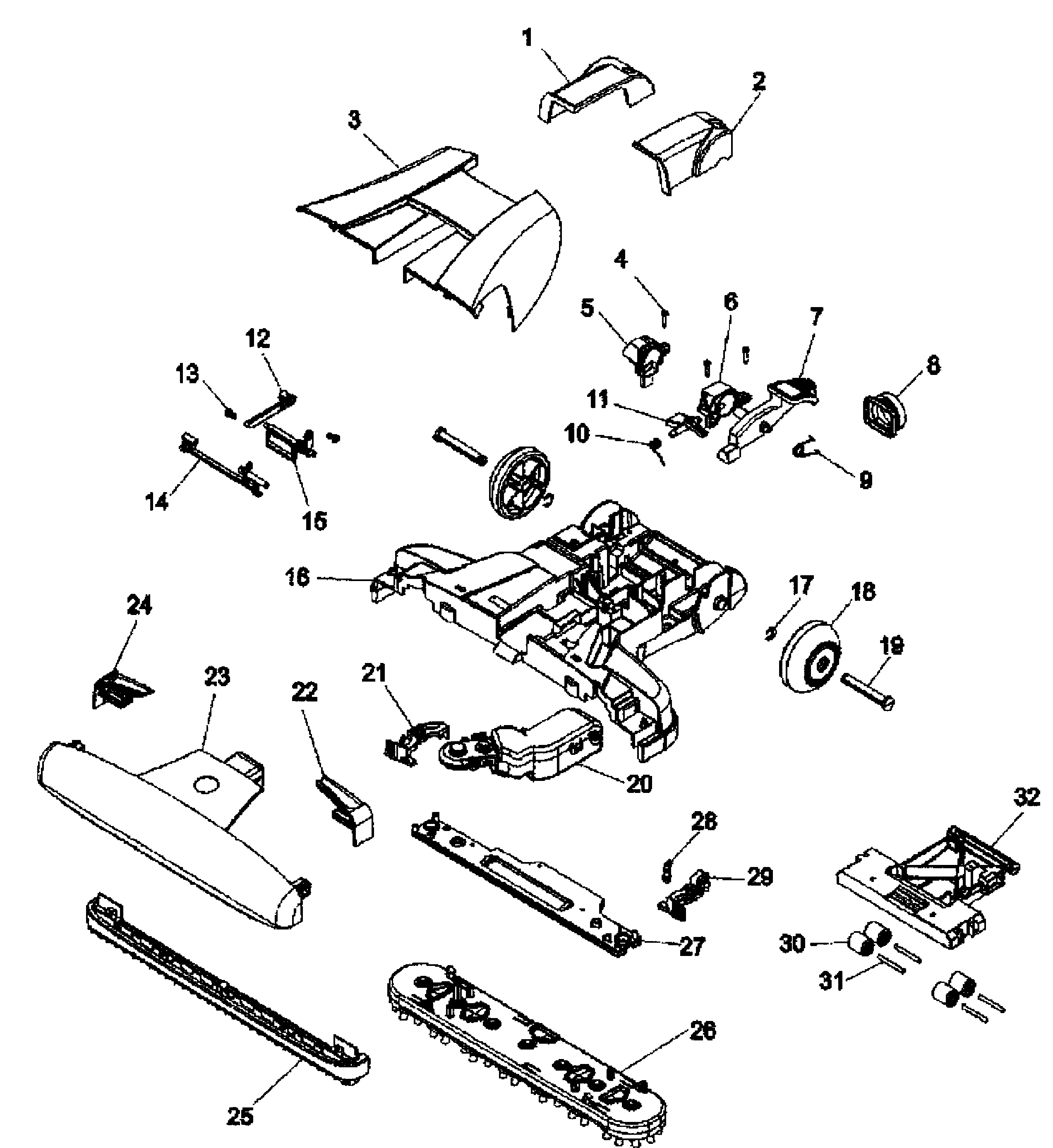 Hoover H3050 base assy diagram