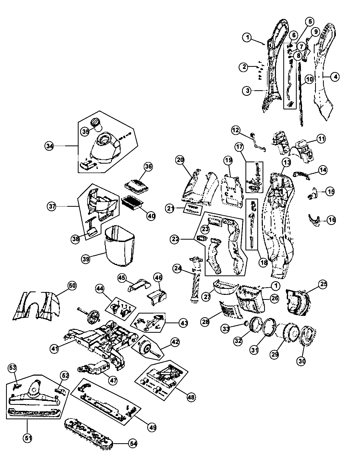 Hoover FH40005 floor scrubber diagram