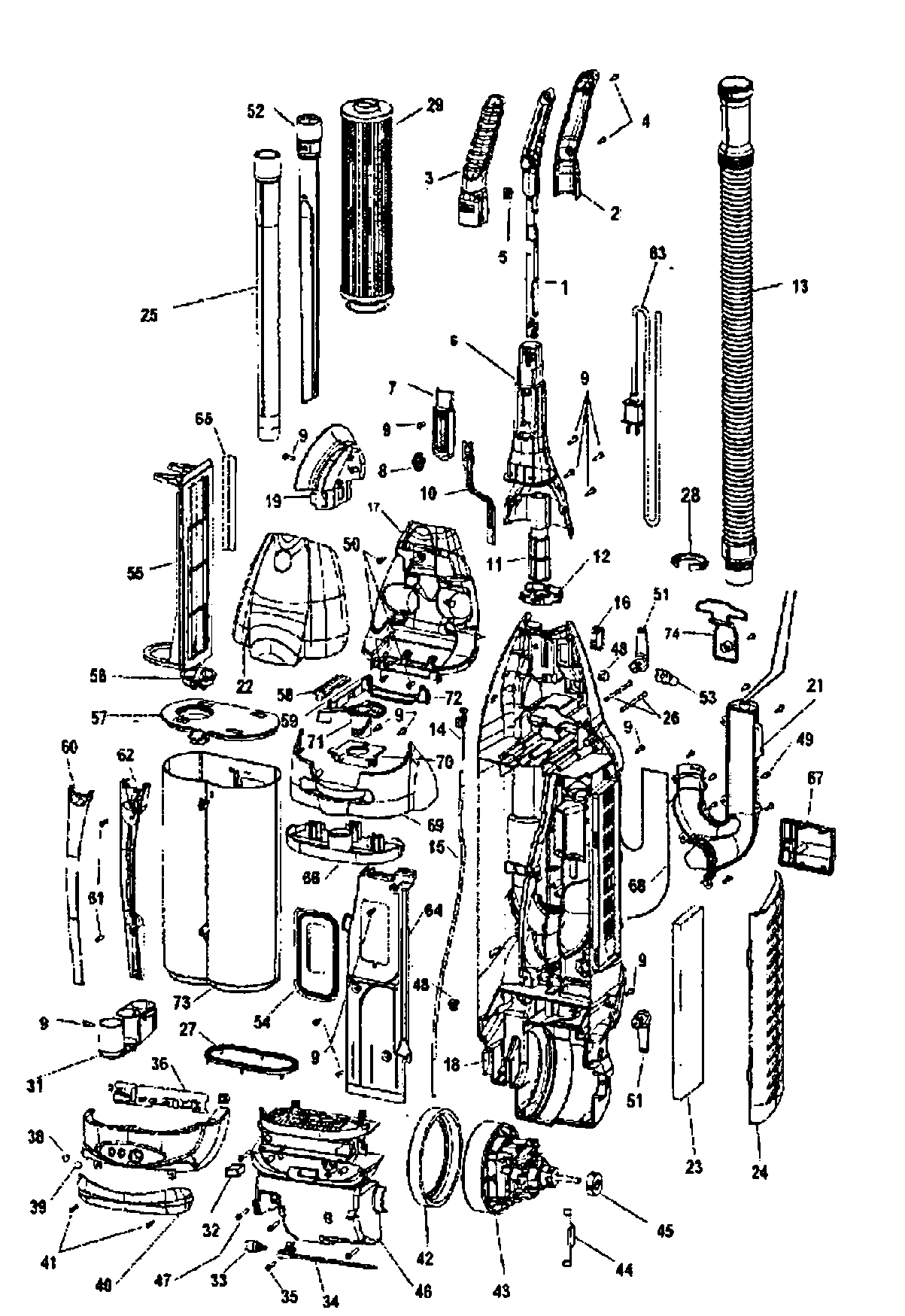 Hoover UH60000 main body diagram