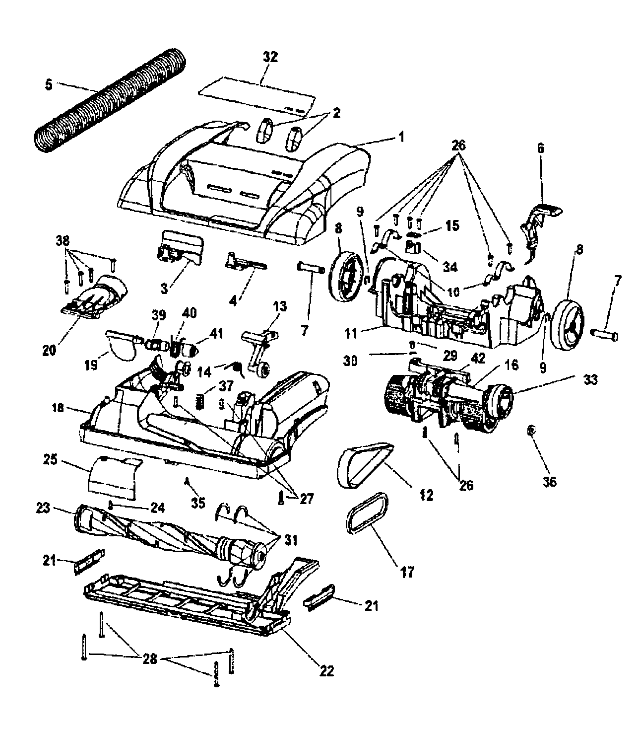 Hoover UH60000 base assy diagram