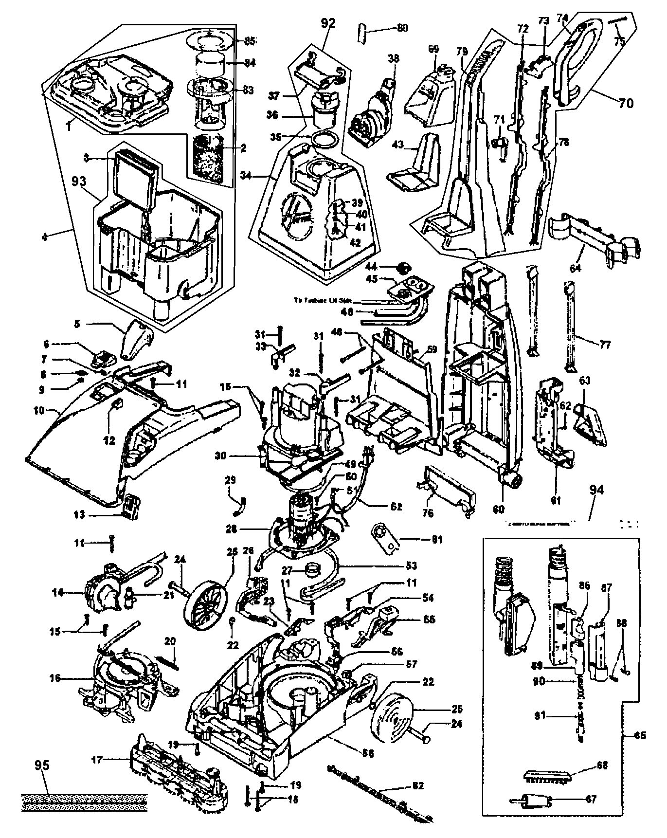 Hoover F5915-100 carpet cleaner diagram