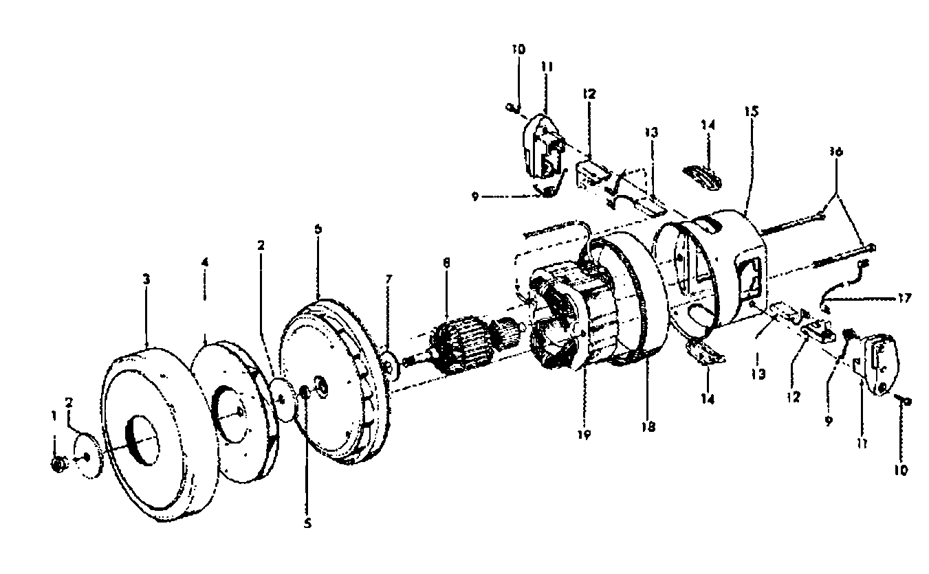 Hoover S3630 motor assy diagram