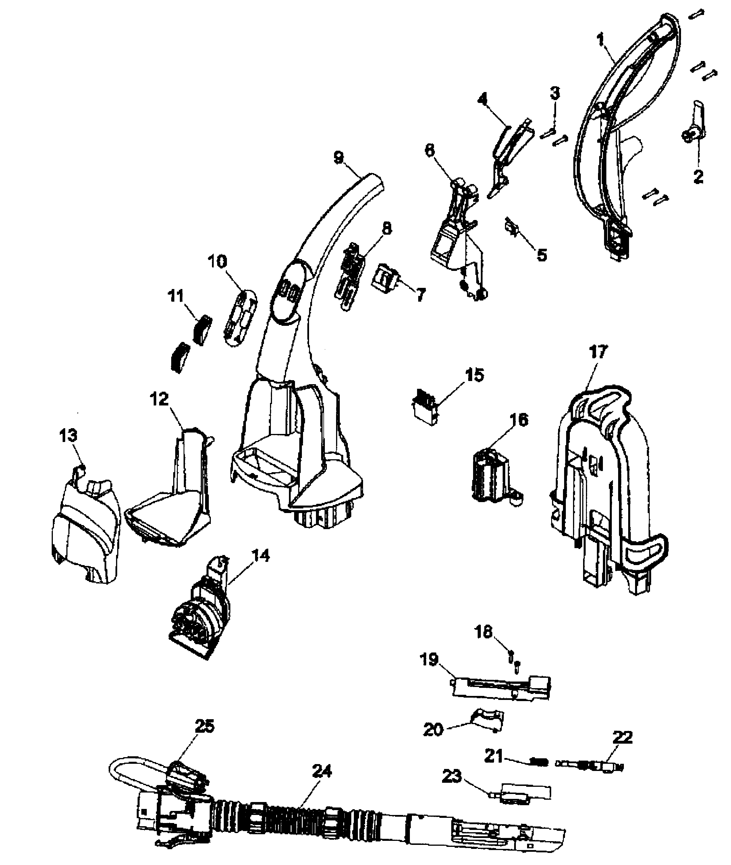 Hoover F7452-900 handle diagram
