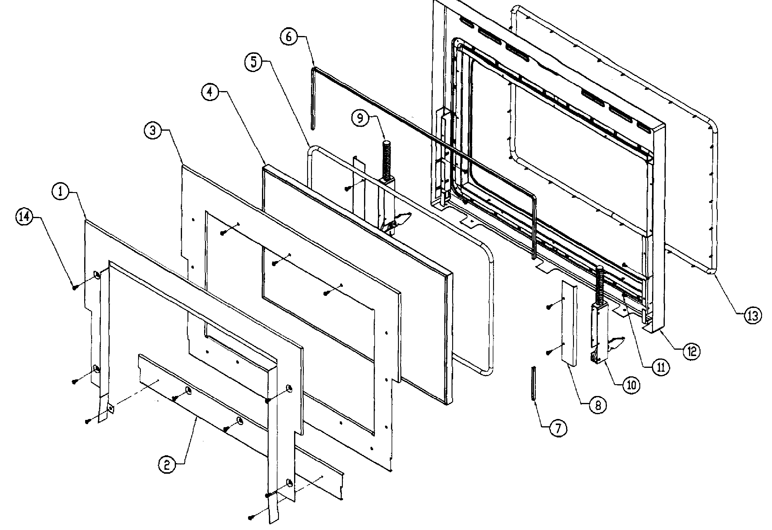 Dacor PO230AG inner door diagram