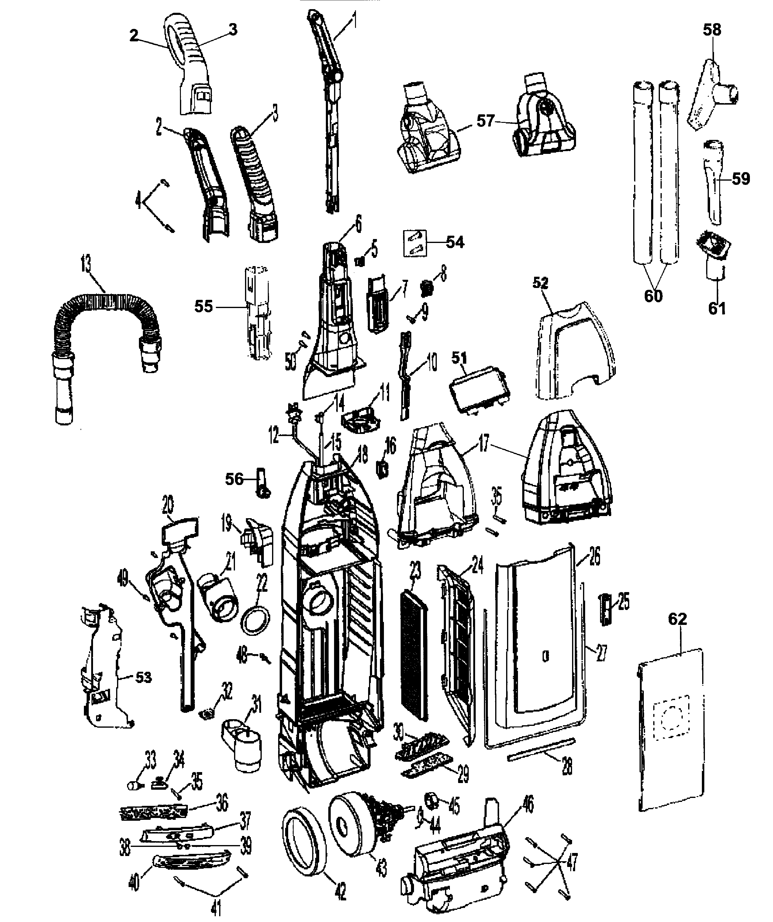 Hoover UH50005B main body diagram