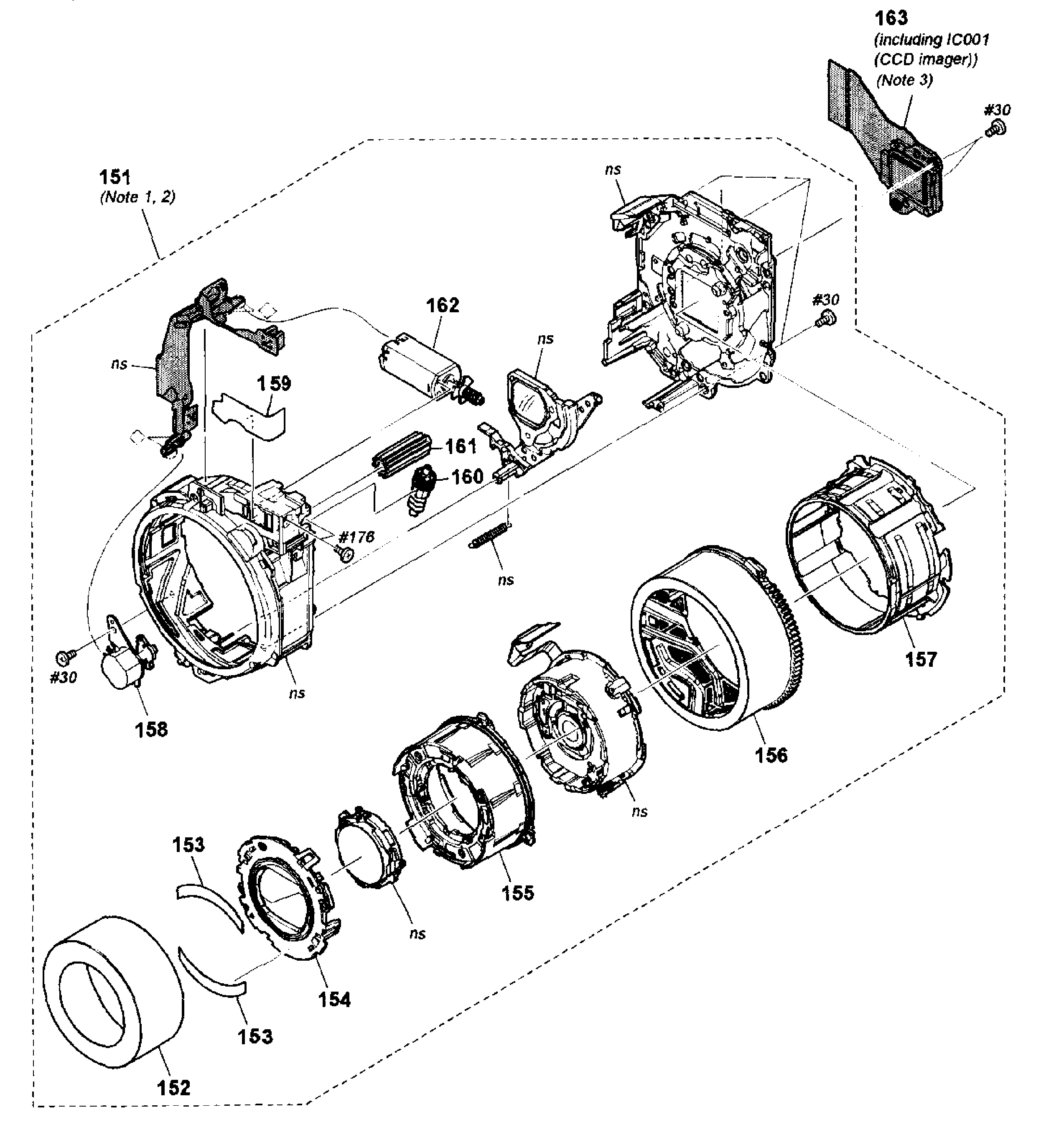 Sony DSC-W530P lens assy diagram