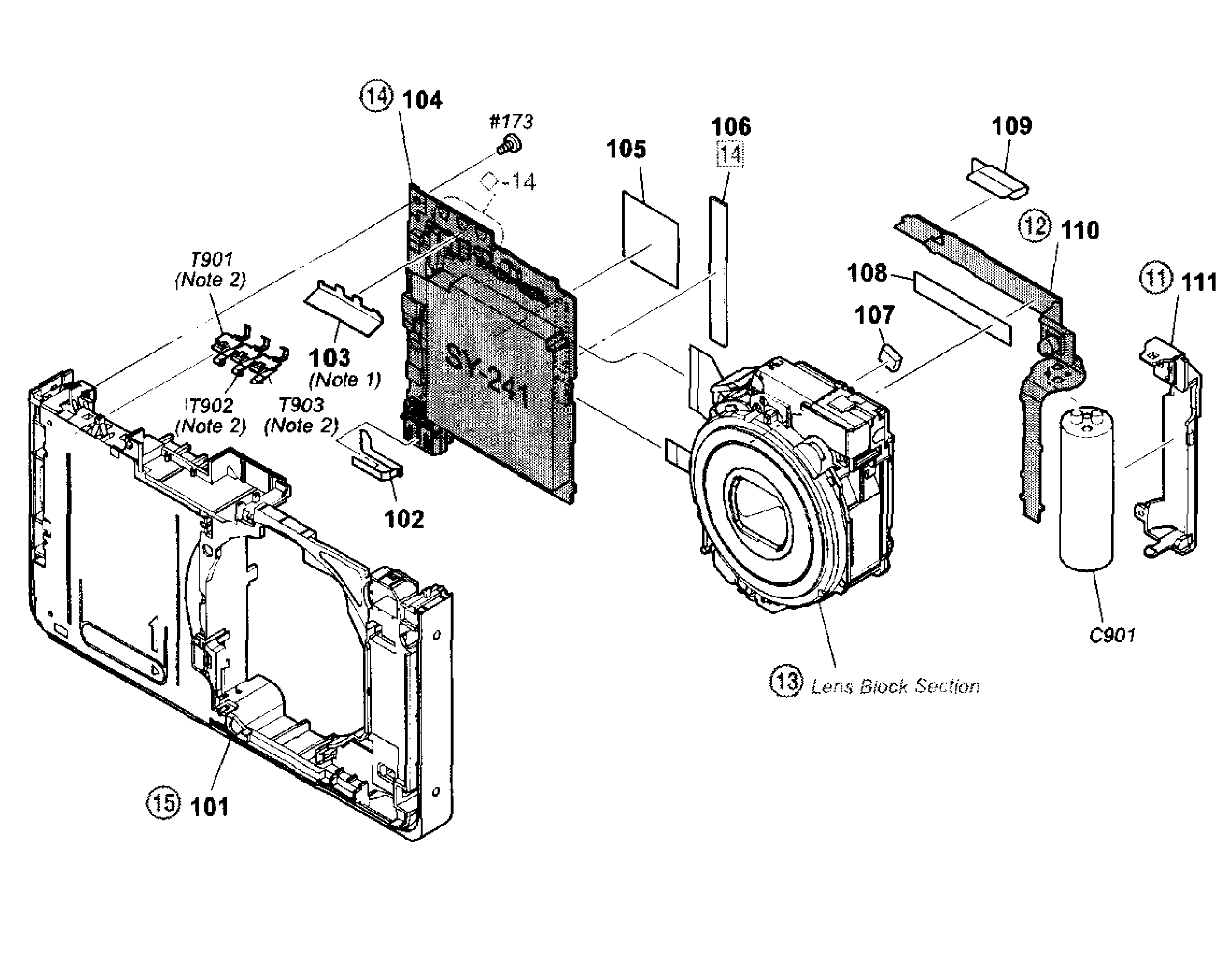 Sony DSC-W560R main assy diagram