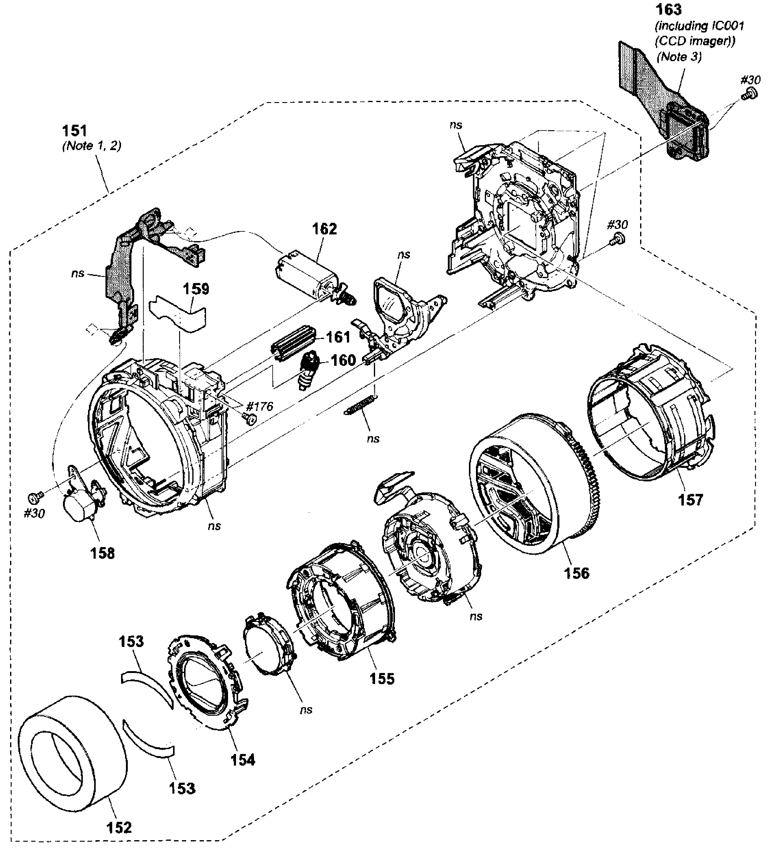 Sony DSC-W560S lens assy diagram