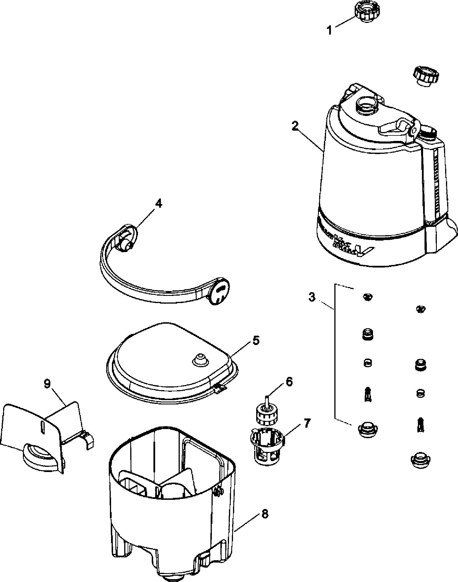 Hoover F7458-900 tank assy diagram