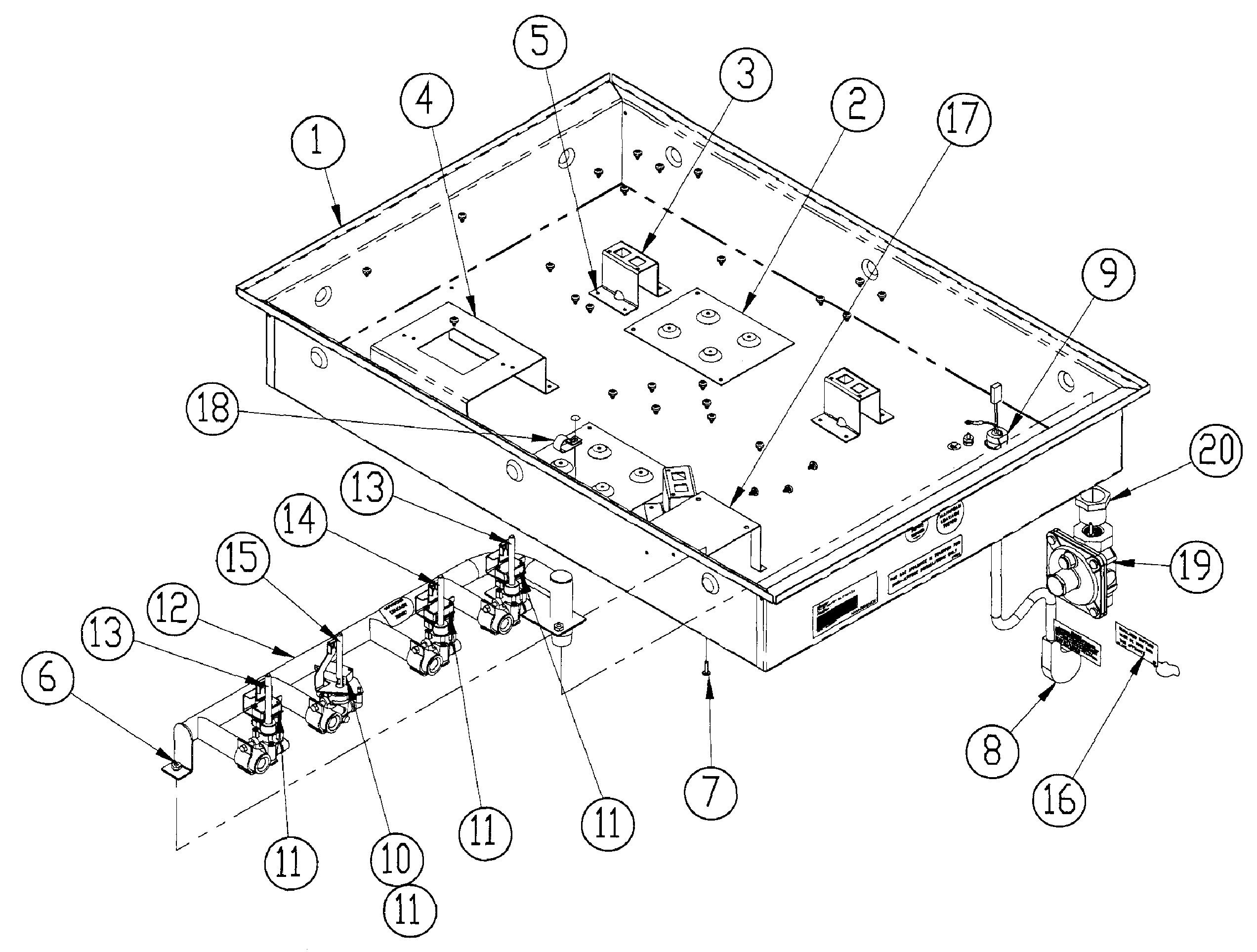 Dacor RGC304BLP chassis diagram