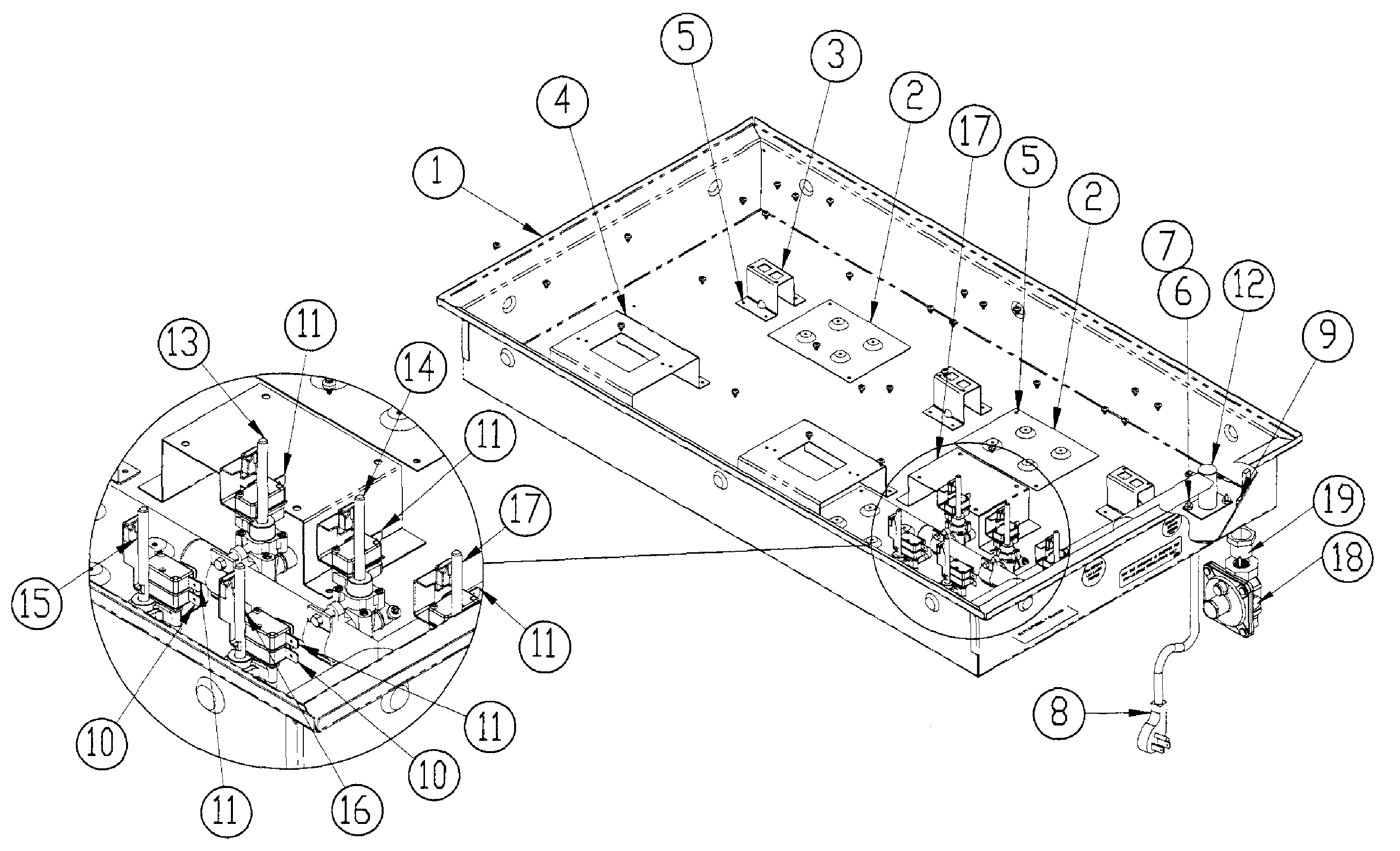 Dacor RGC365BNGH chassis diagram