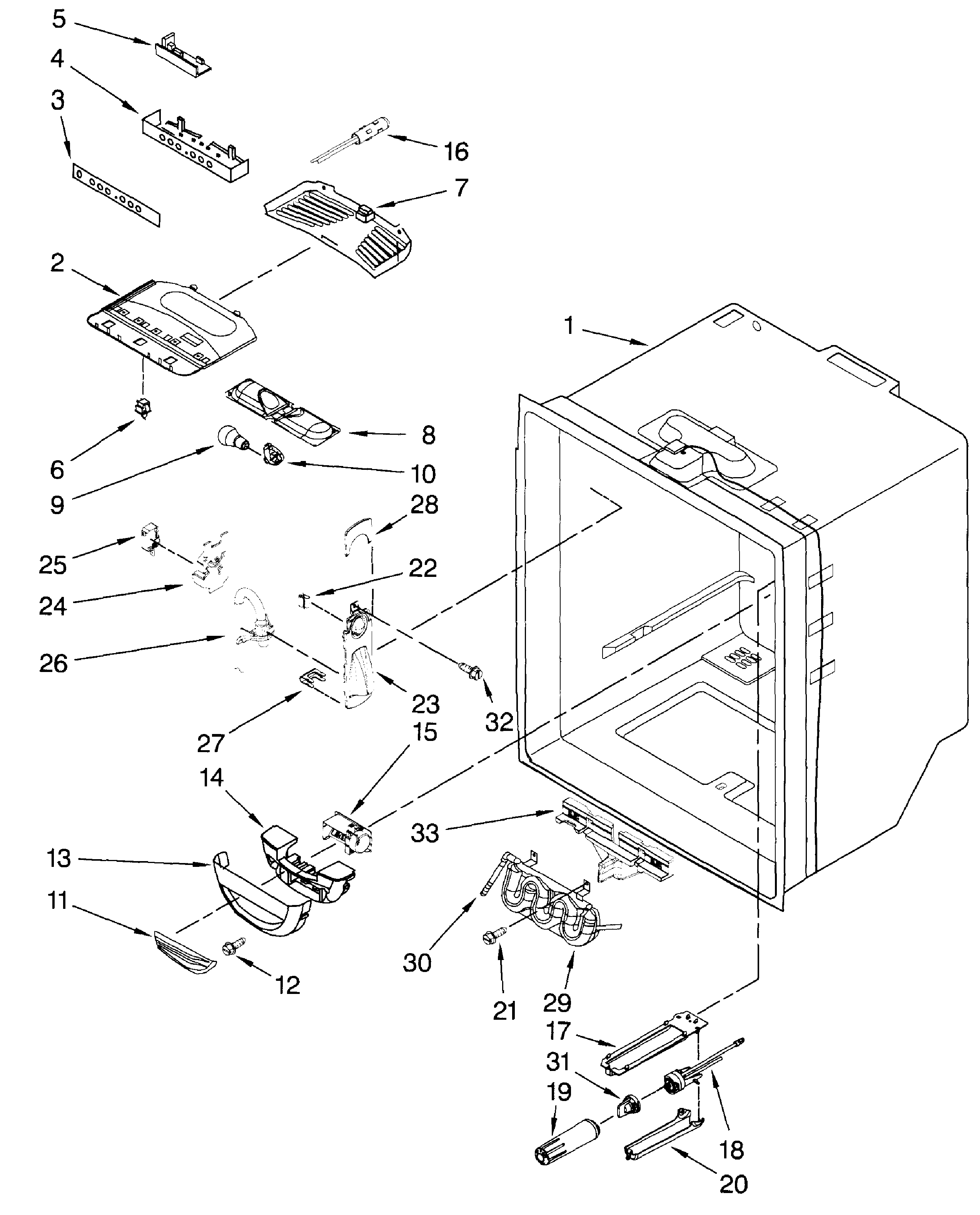Dacor EF36BNFSS refrig liner diagram