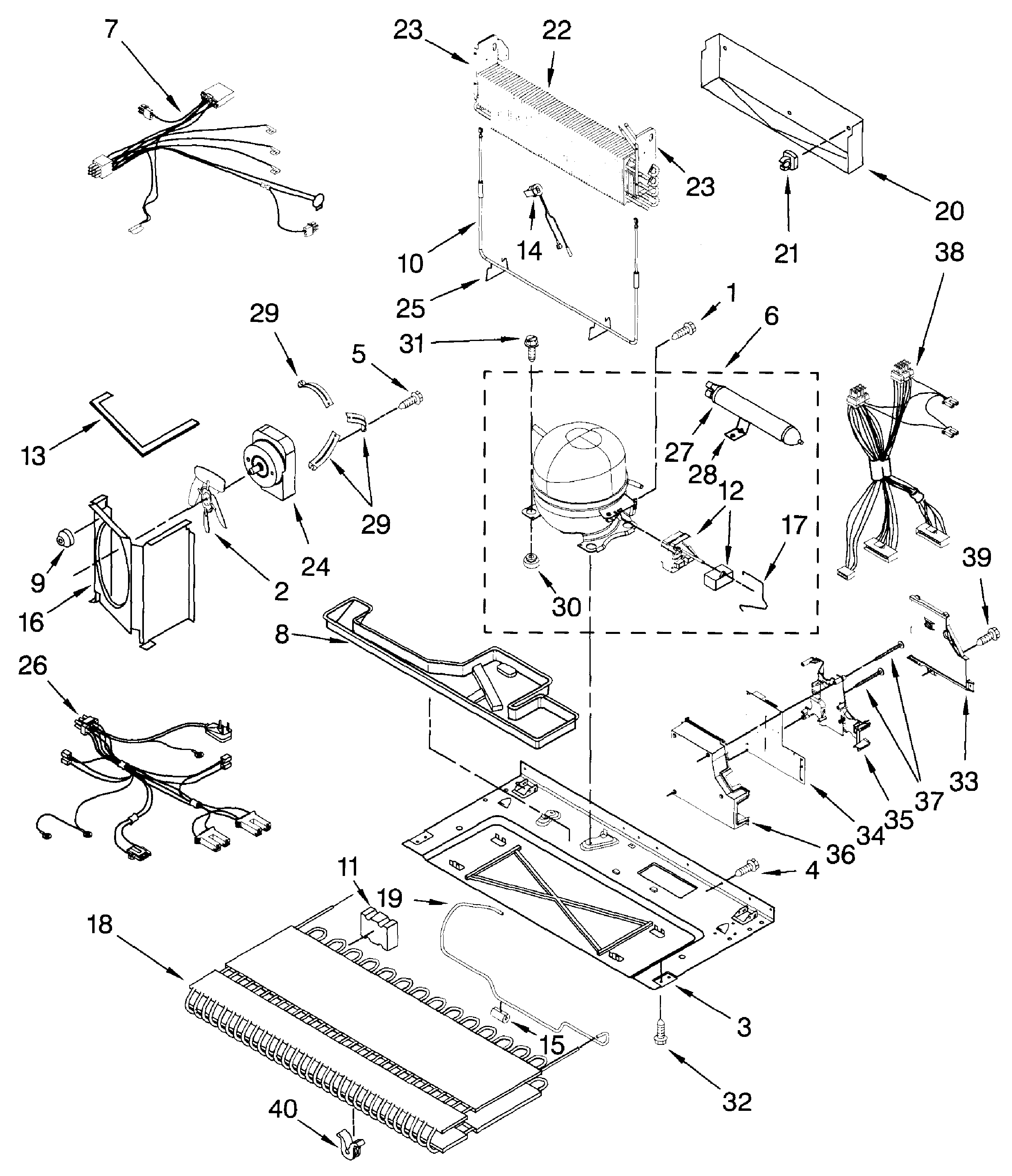 Dacor EF36BNFSS compressor diagram