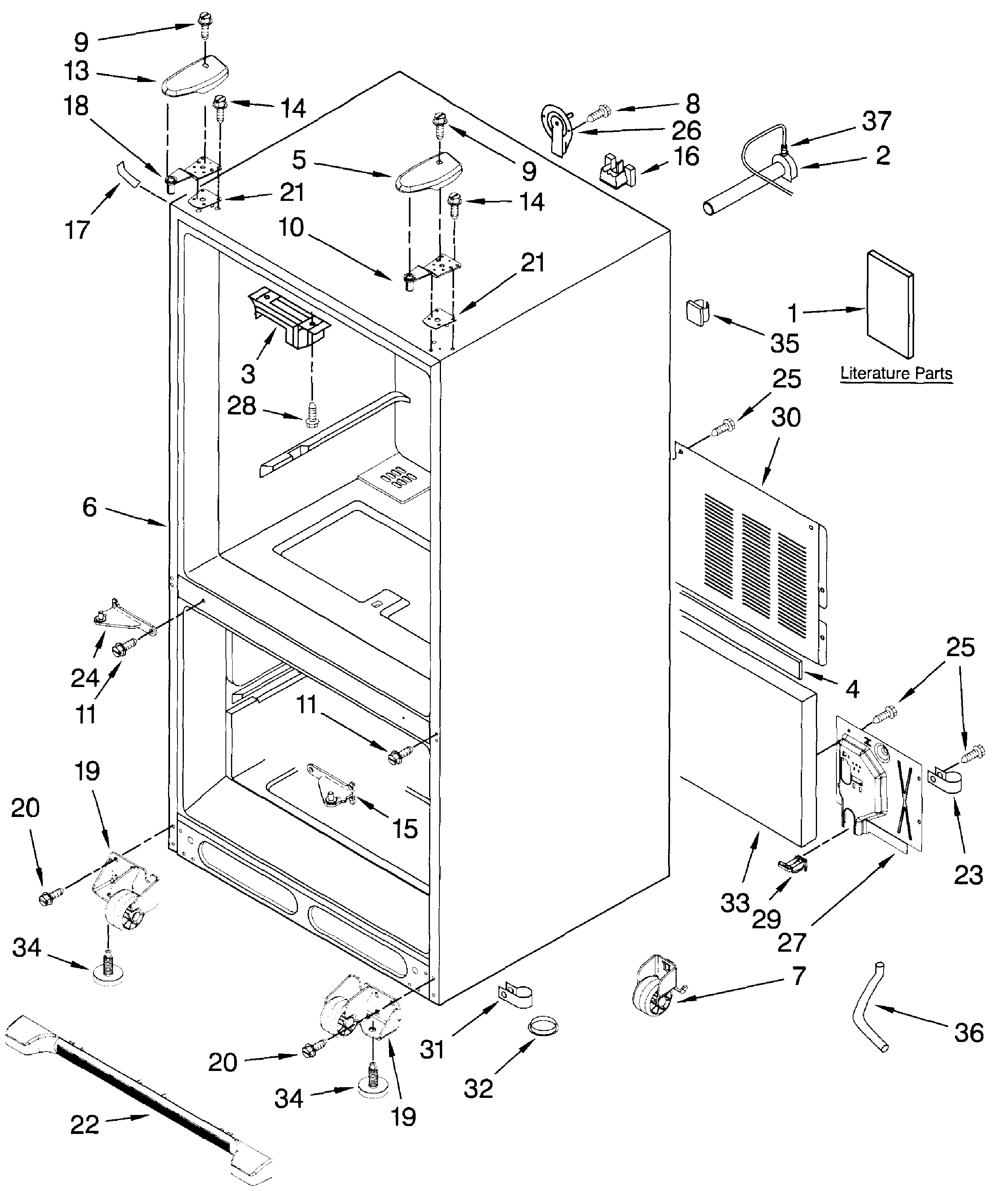 Dacor EF36BNNFSS cabinet diagram