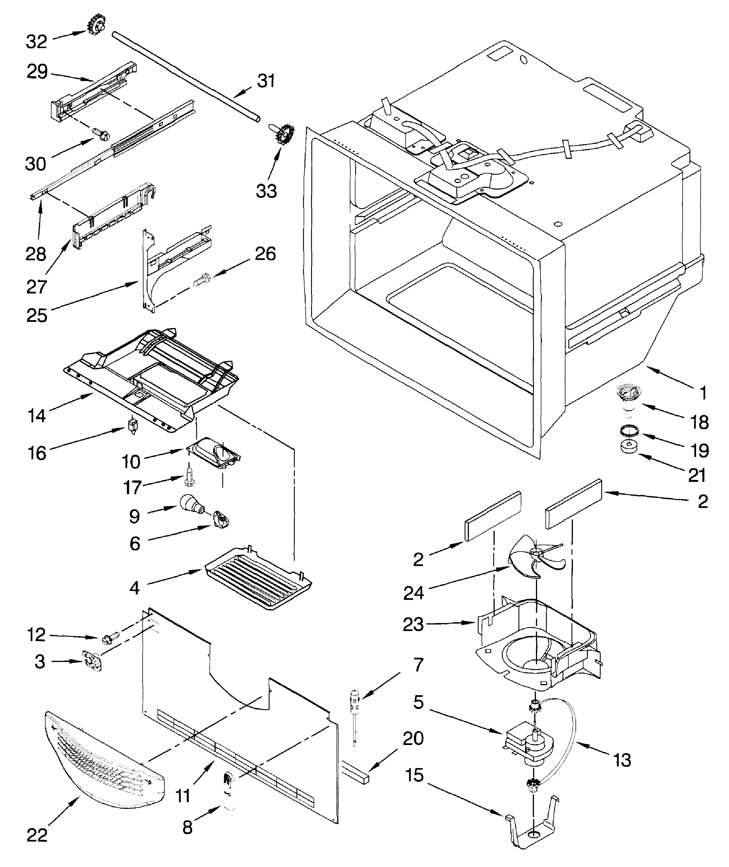 Dacor EF36BNNFSS freezer liner diagram