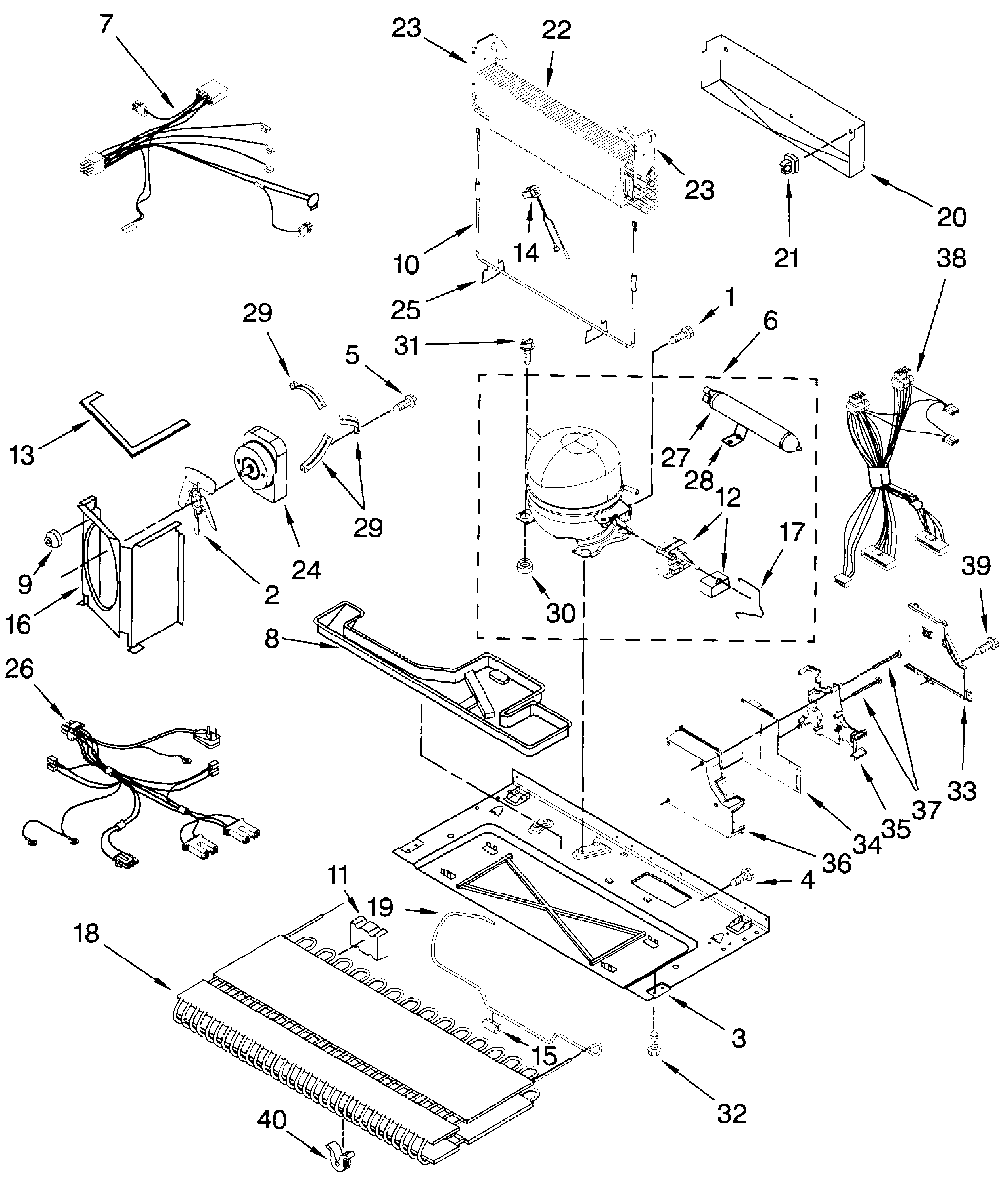 Dacor EF36BNNFSS compressor diagram