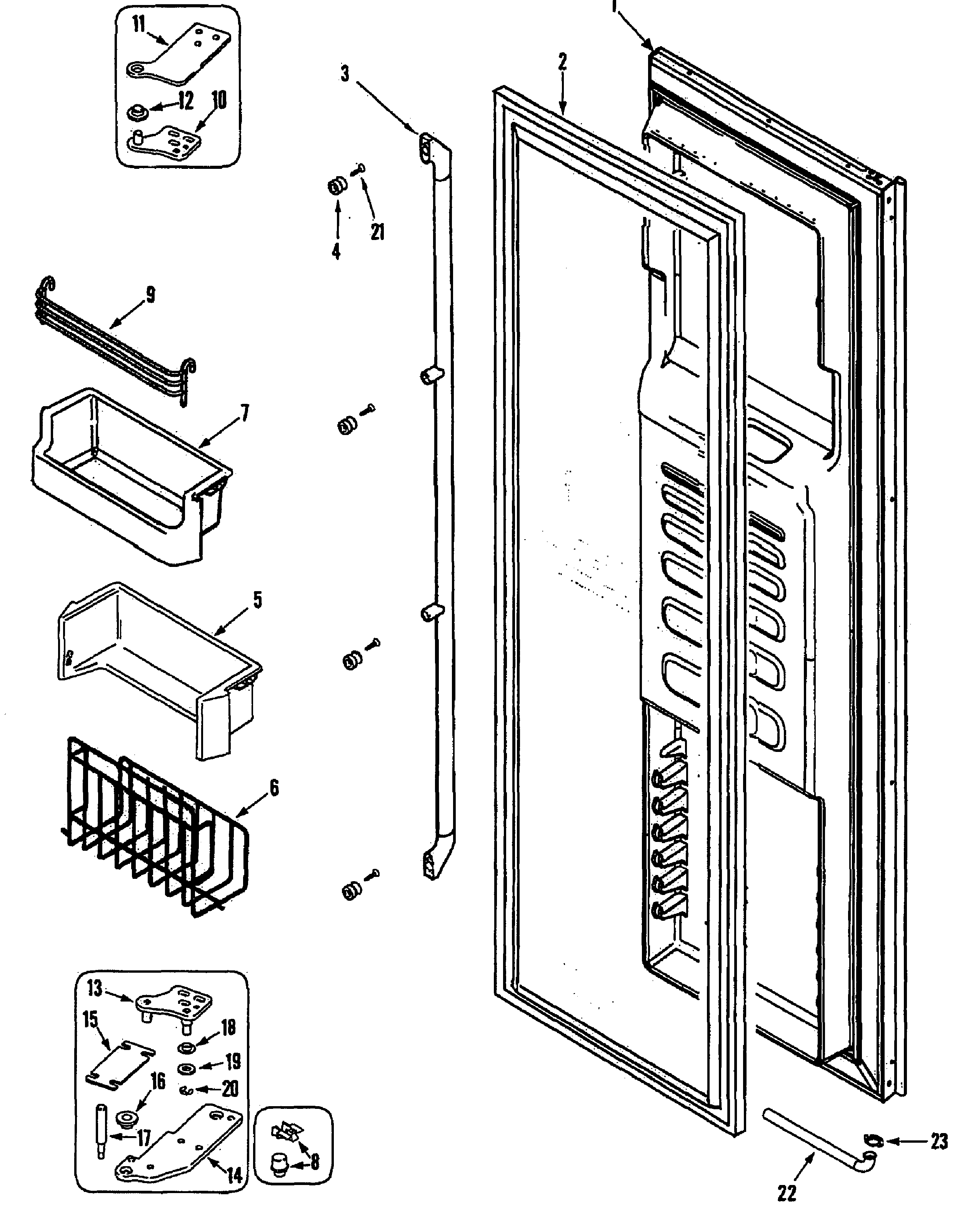 Dacor EF42BDCBSS left door diagram