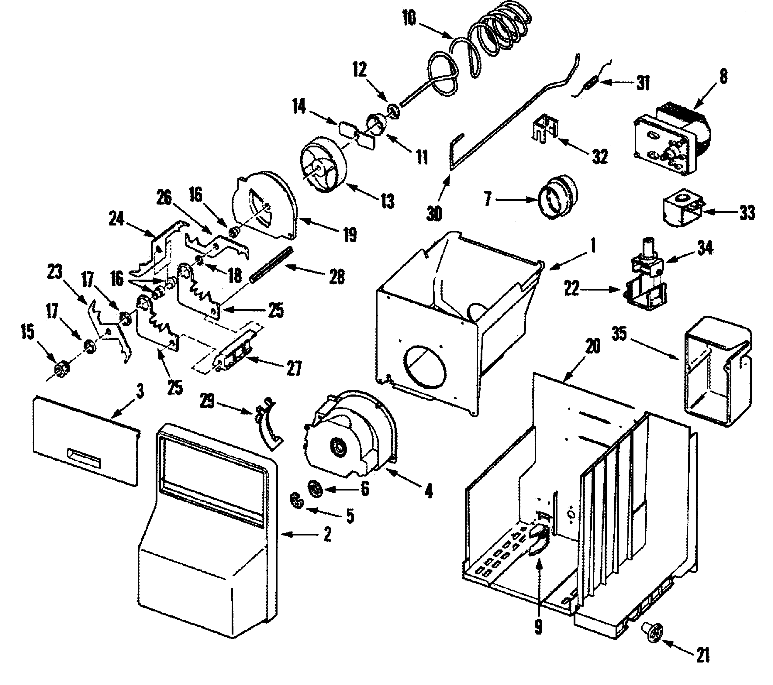 Dacor EF42BDCBSS ice bin diagram