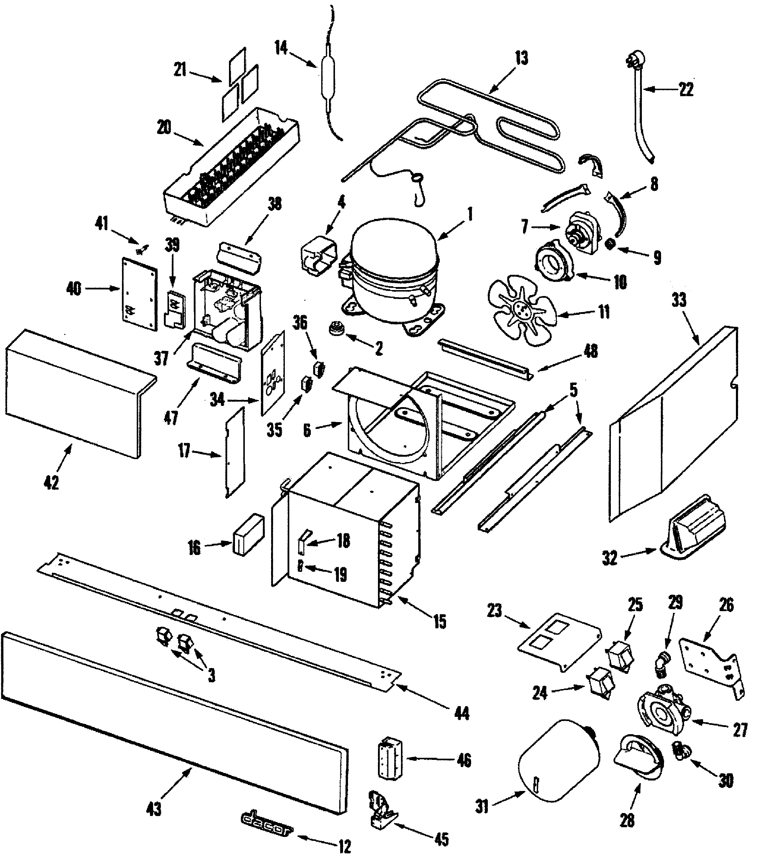 Dacor EF42BNDBSS compressor diagram