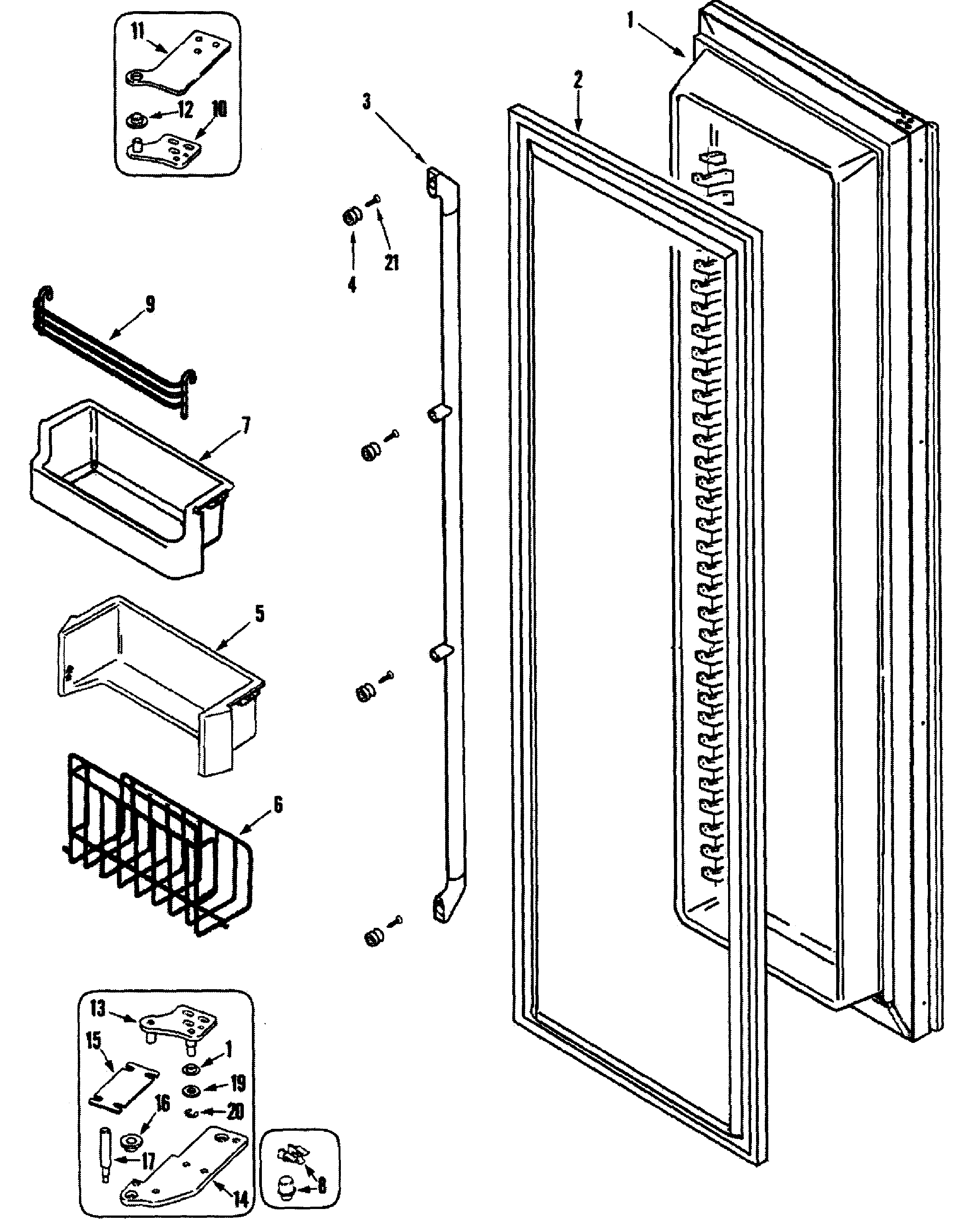 Dacor EF42BNDBSS left door diagram