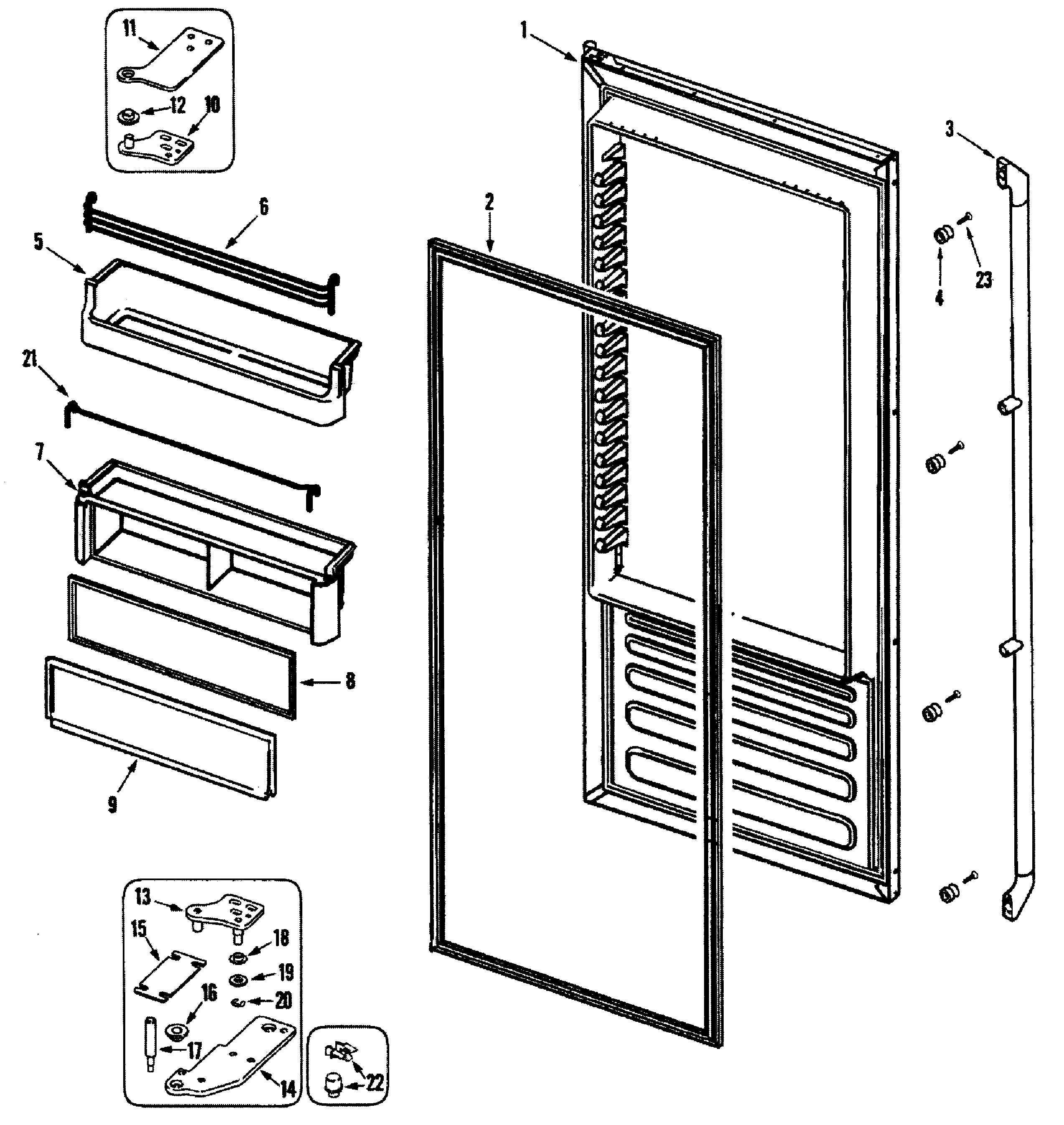 Dacor EF48BNDBSS right door diagram