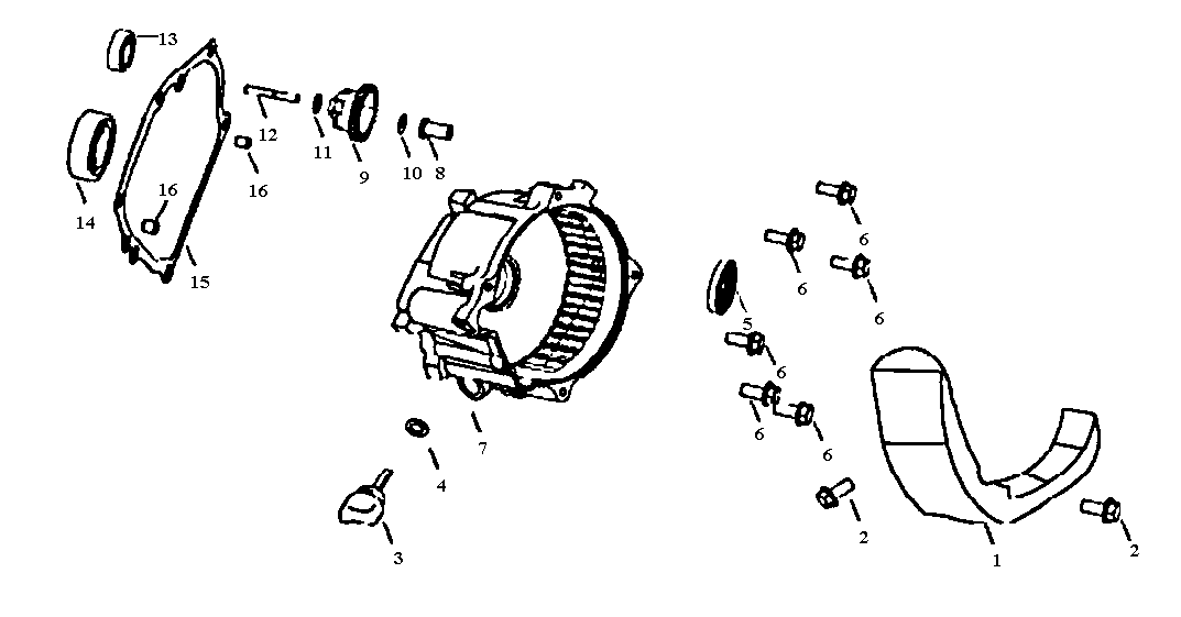 All Power APG3090 crankcase cover diagram