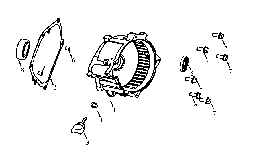 King-Craft 5276-3250W crankcase cover diagram