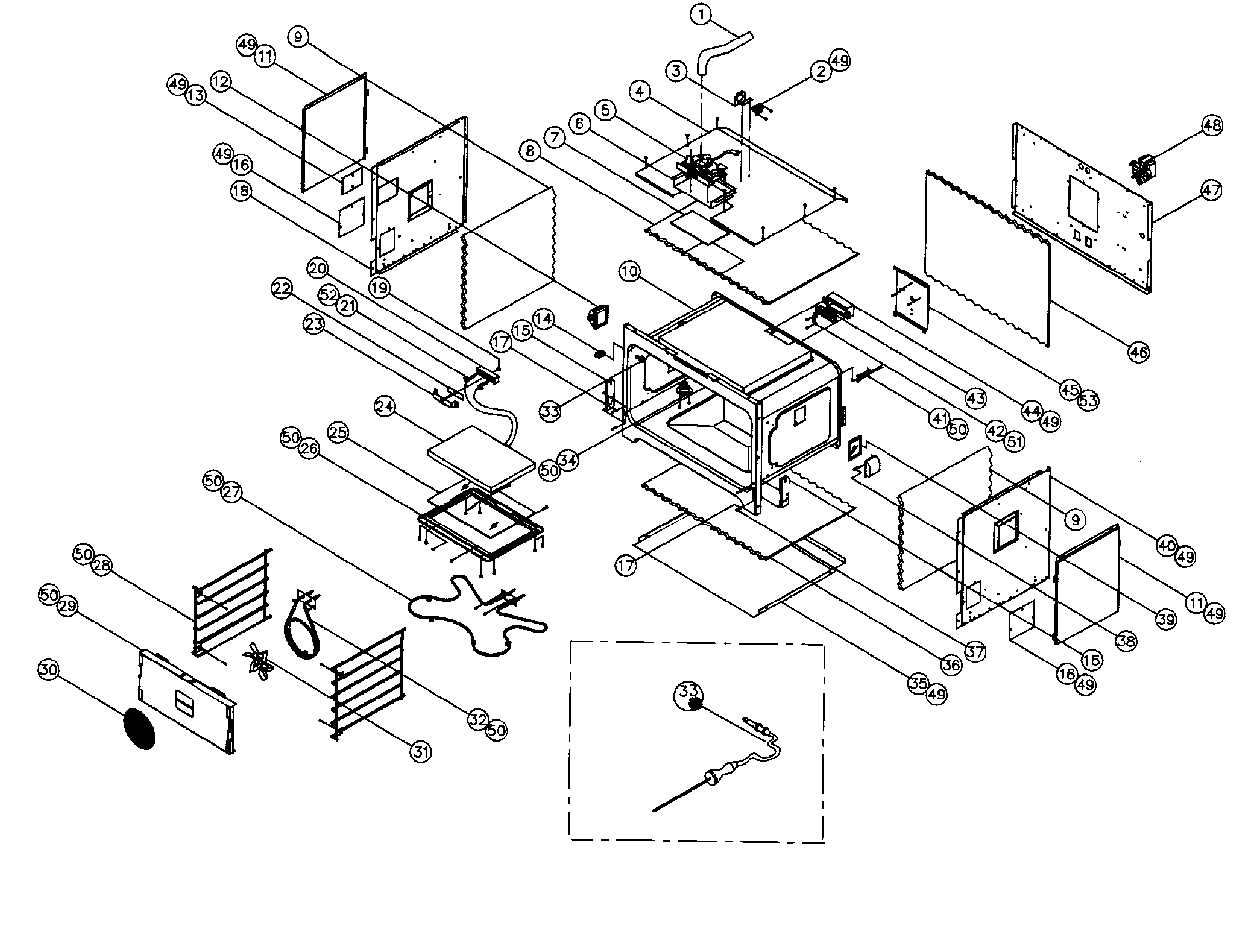 Dacor ECS136SBR oven assy diagram
