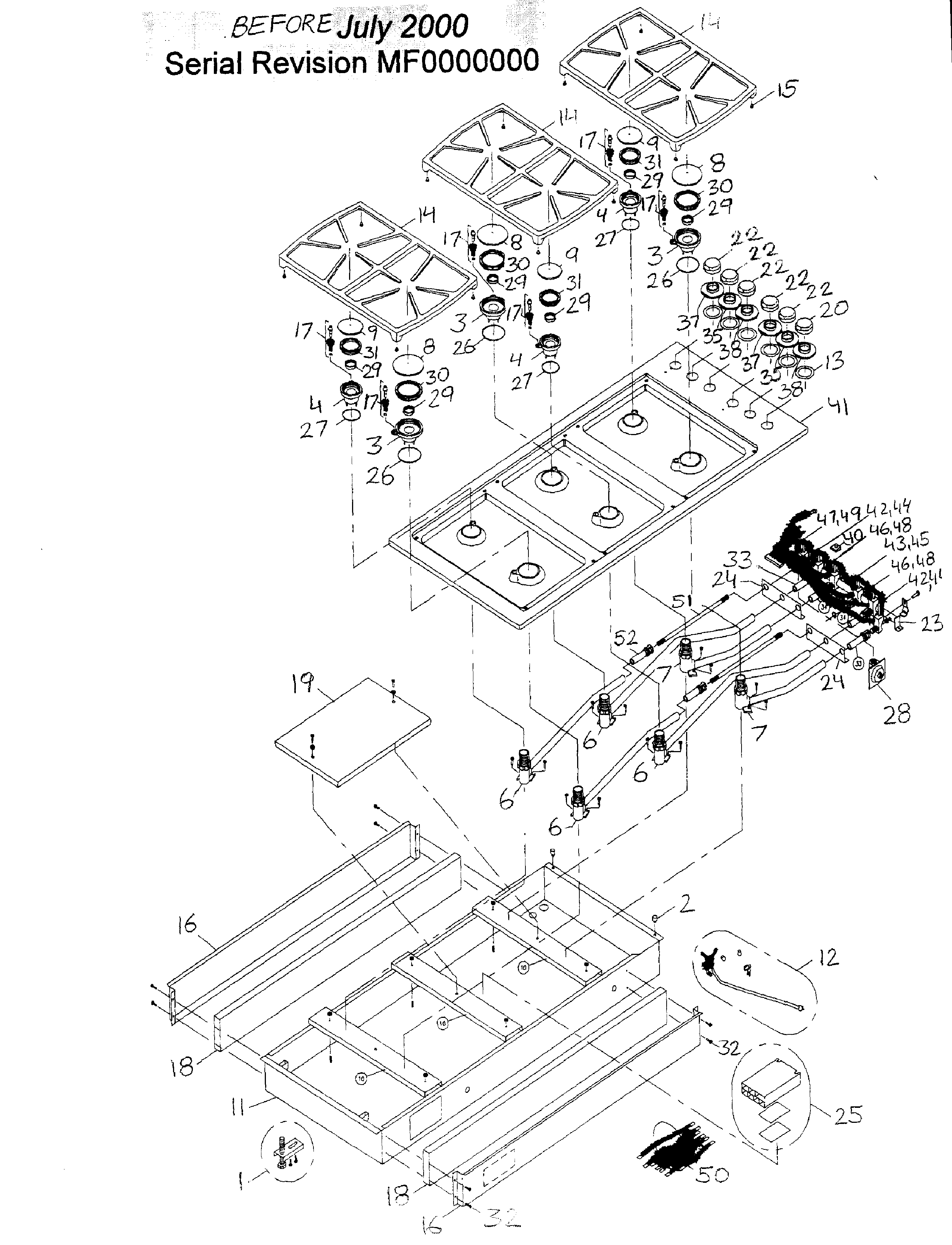 Dacor SGM466 cooktop diagram