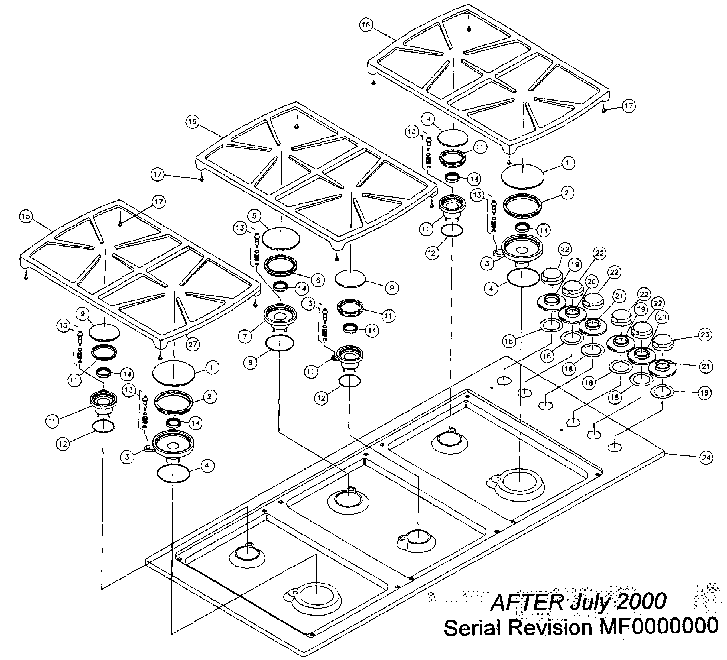 Dacor SGM466 top assy diagram