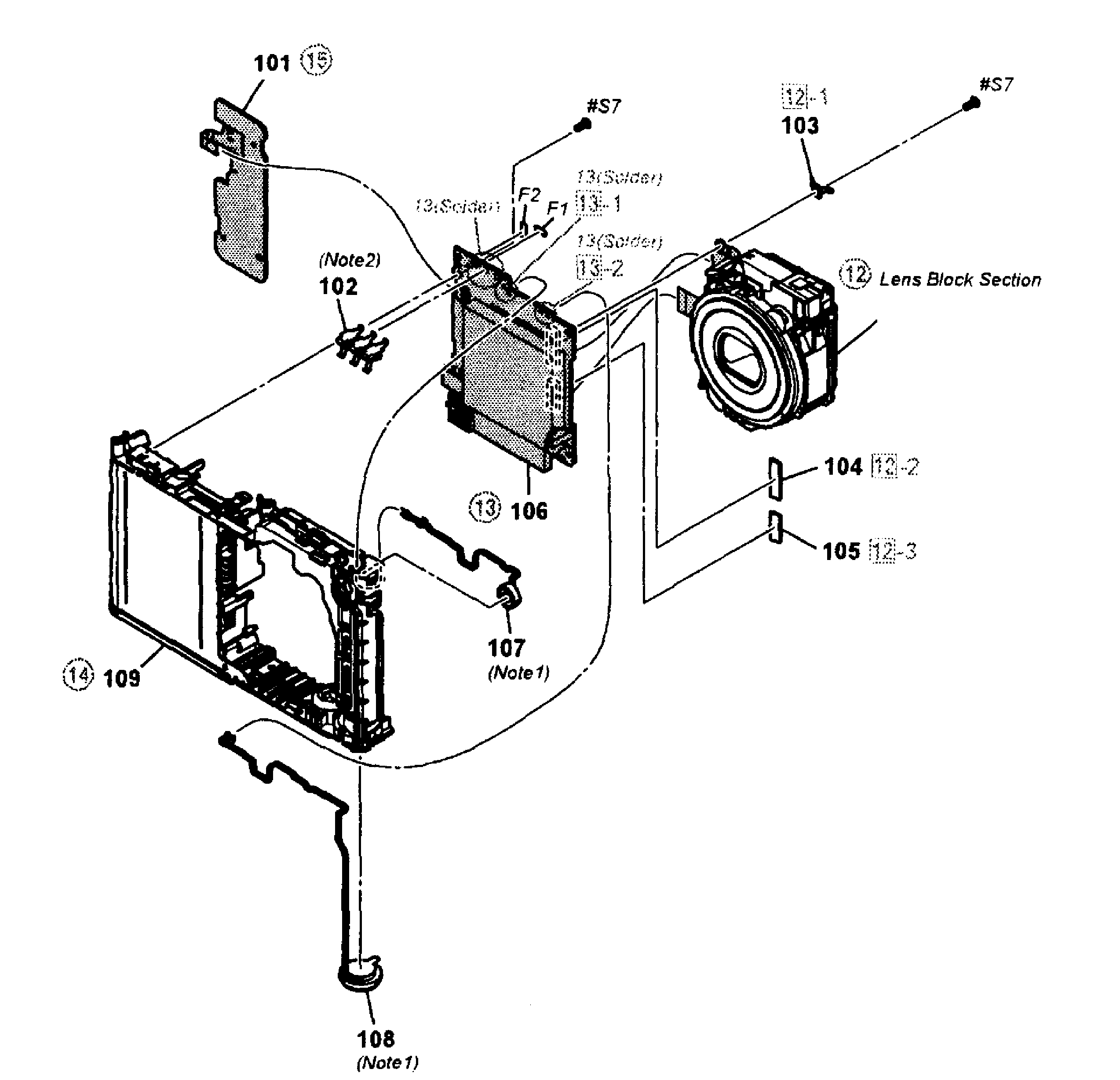 Sony DSC-W510B main frame diagram