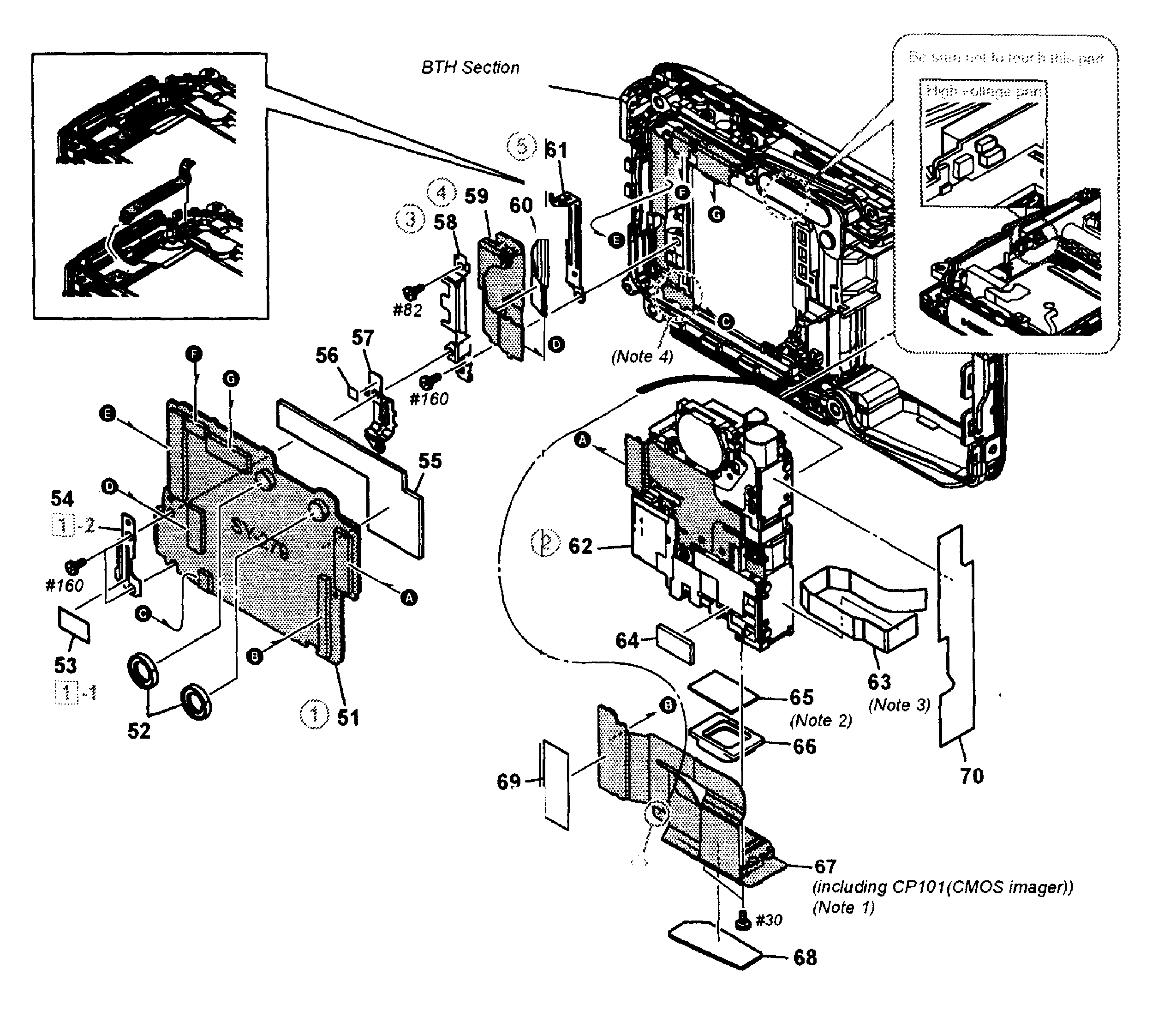 Sony DSC-TX10P lens assy diagram