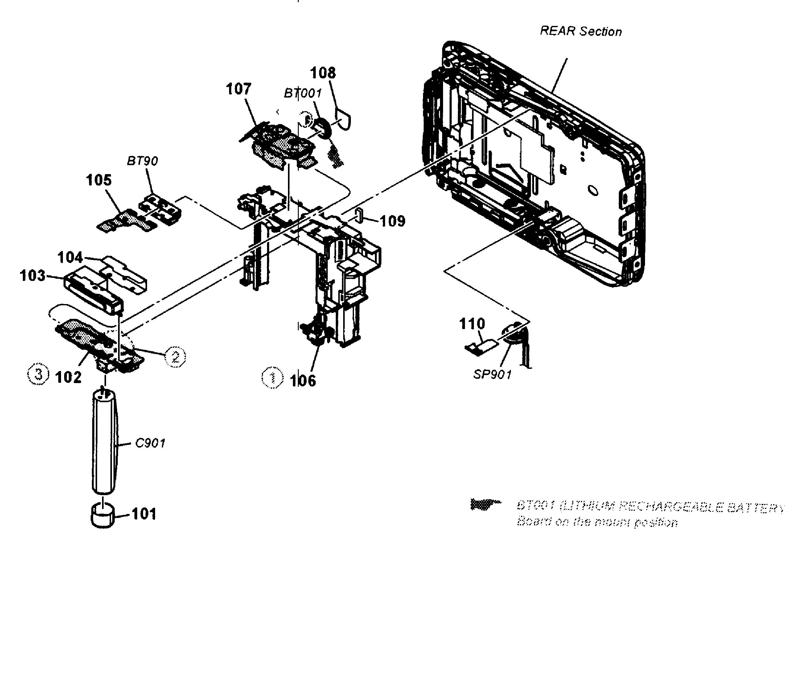 Sony DSC-TX10S bth assy diagram
