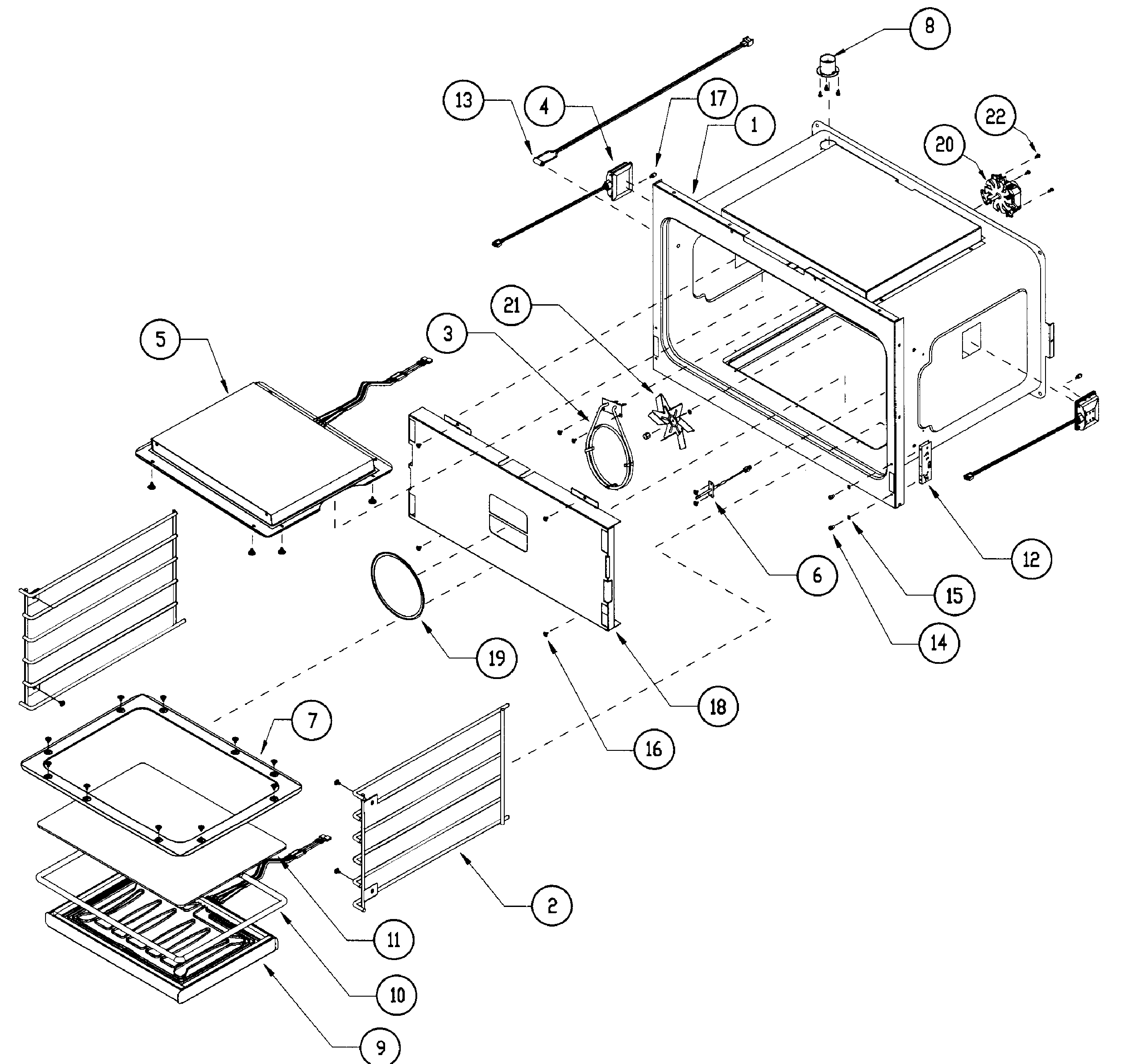 Dacor EORS136SCH oven cell diagram