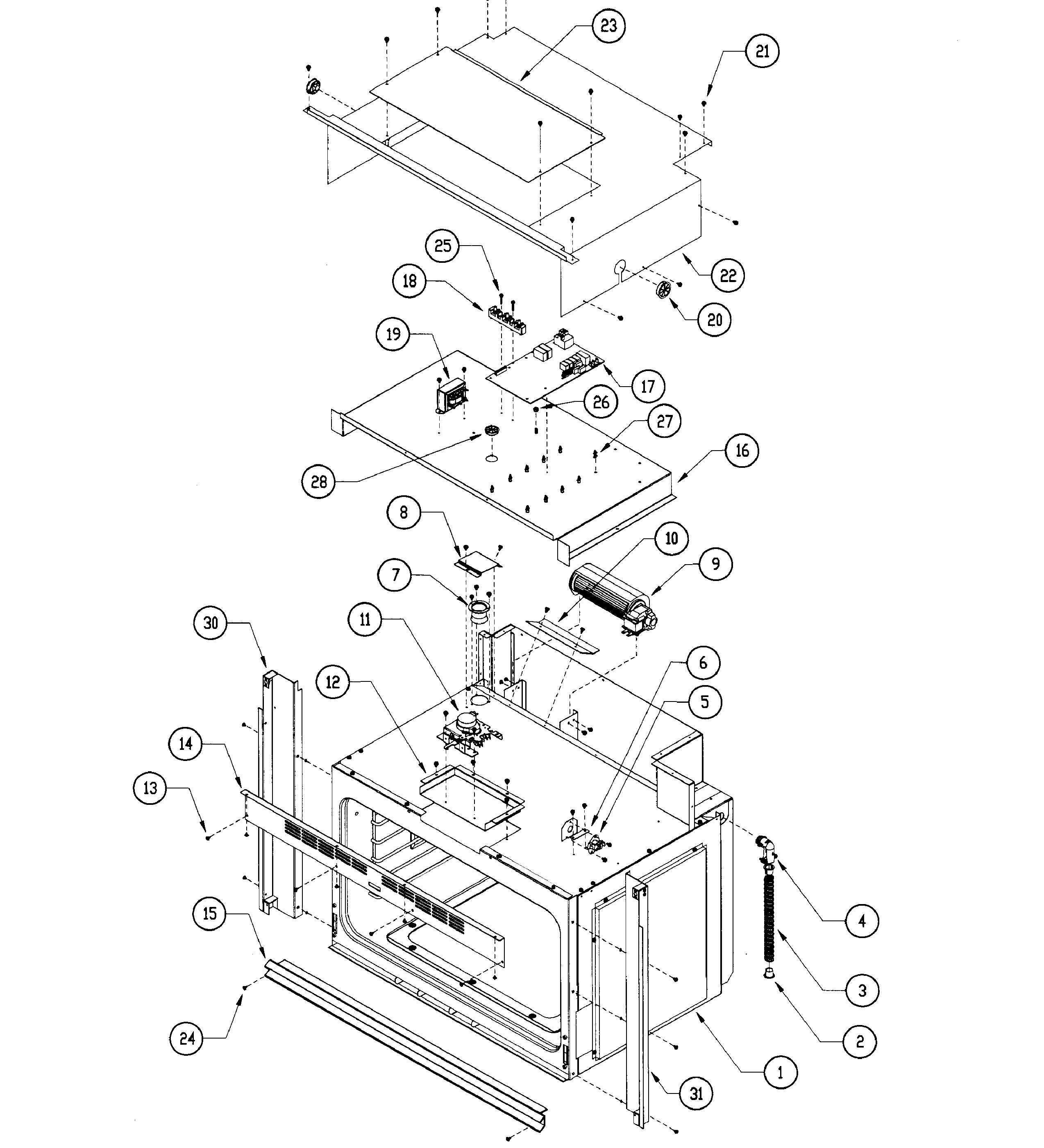 Dacor EORS136SCH oven assy diagram