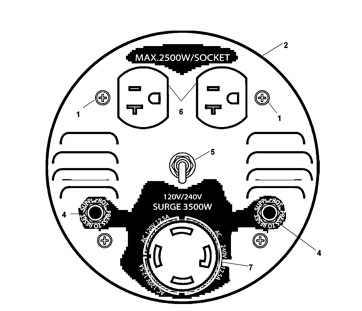 All Power APG3008 outlets diagram