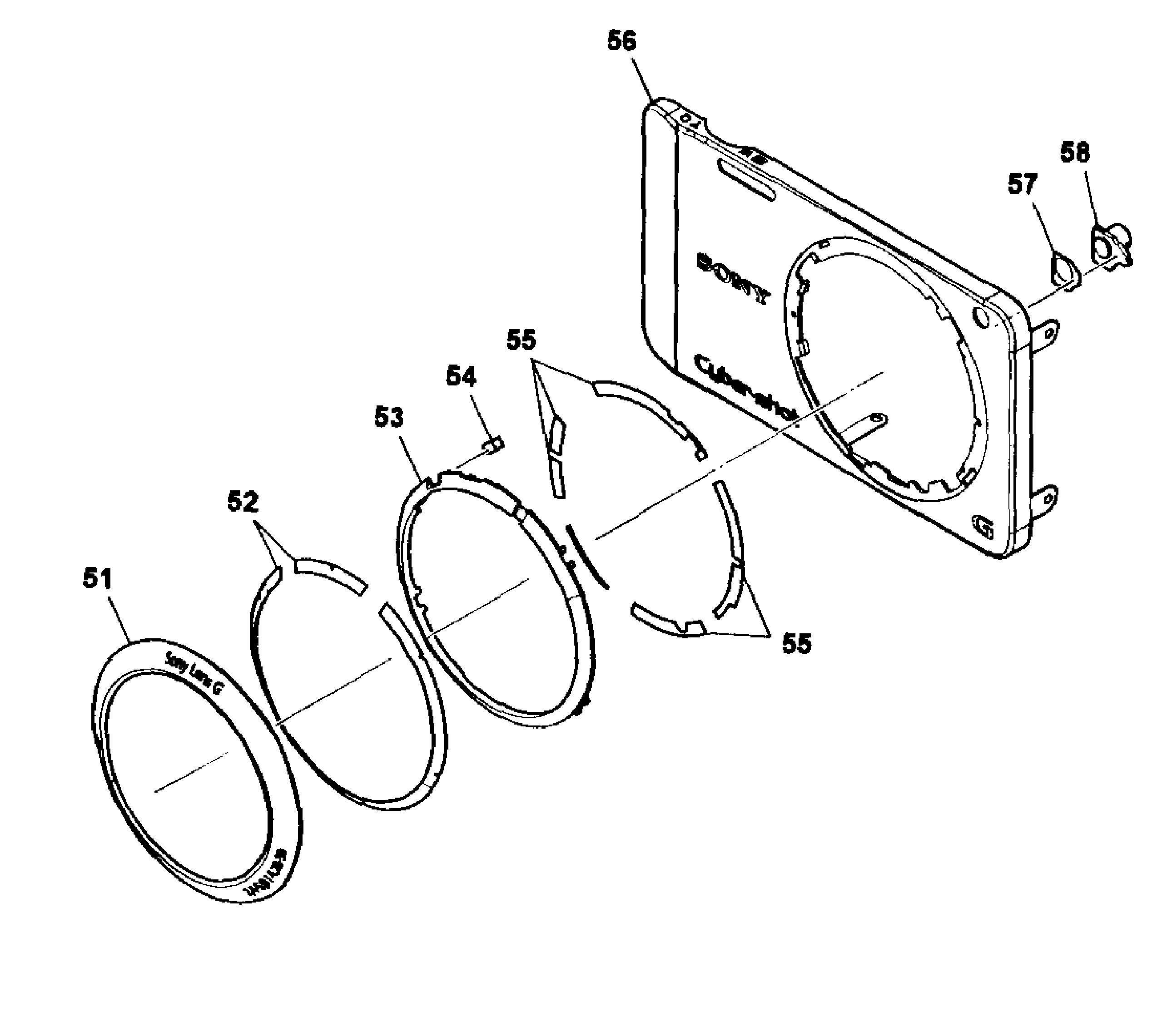 Sony DSC-WX10V front section diagram